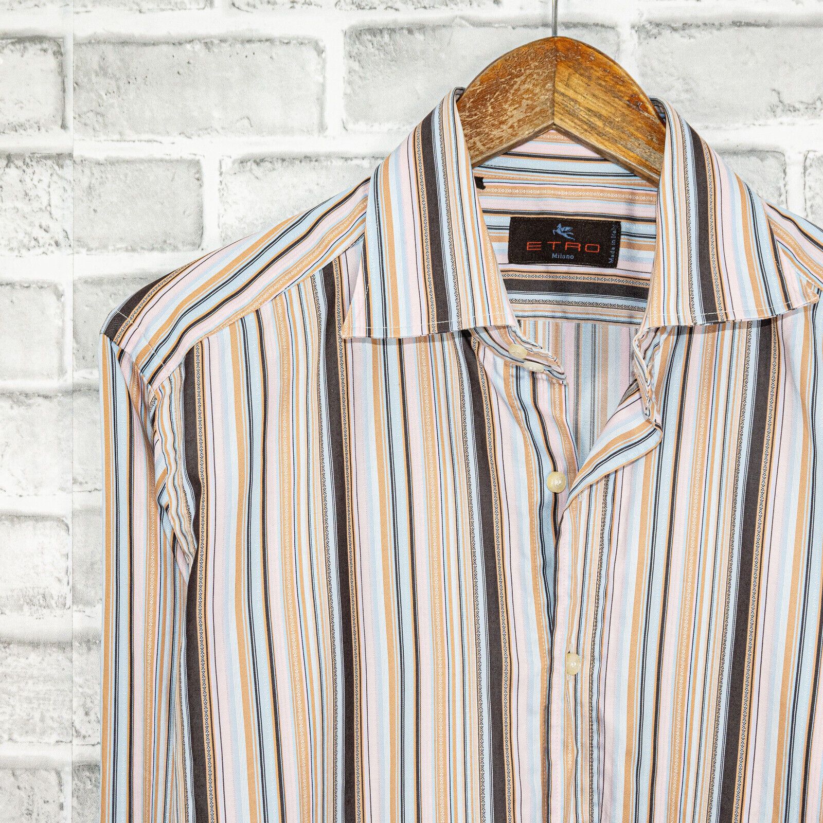Etro ETRO Milano Multi color Stripe Button up Shirt Made in Italy Size US M / EU 48-50 / 2 - 4 Thumbnail