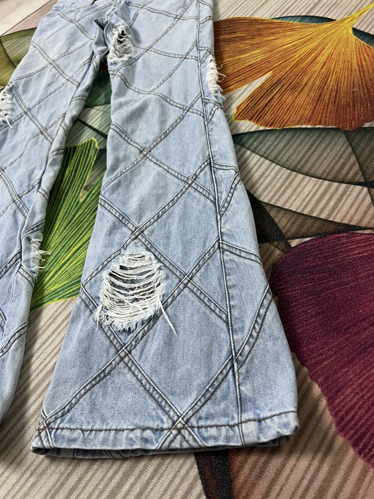 Japanese Brand 💥Flare💥Estacot Faded Distress Jean Like Tornado Mart Size US 28 / EU 44 - 8 Thumbnail