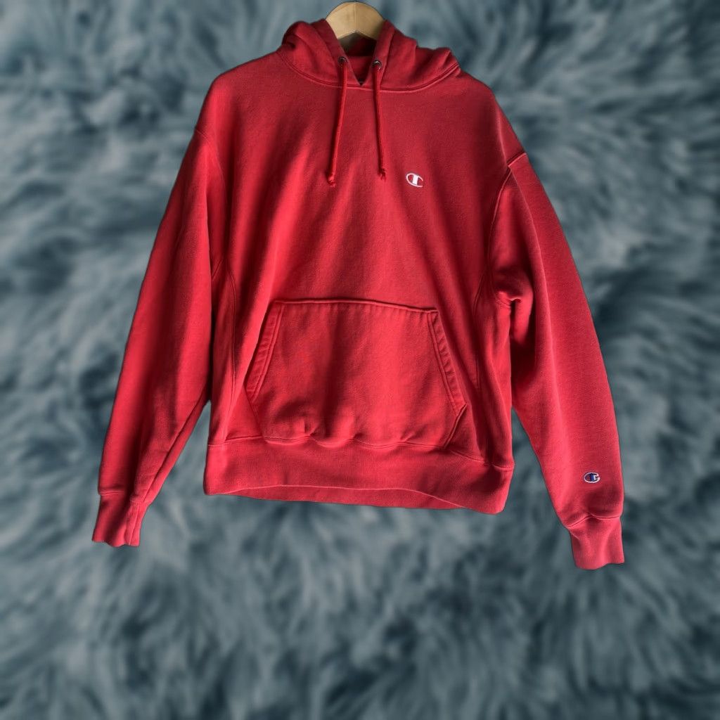 Champion CHAMPION RED REVERSE WEAVE C LOGO PULLOVER HOODIE SWEATSHIRT LARGE Women Hoodie Sweatshirt Size L / US 10 / IT 46 - 1 Thumbnail
