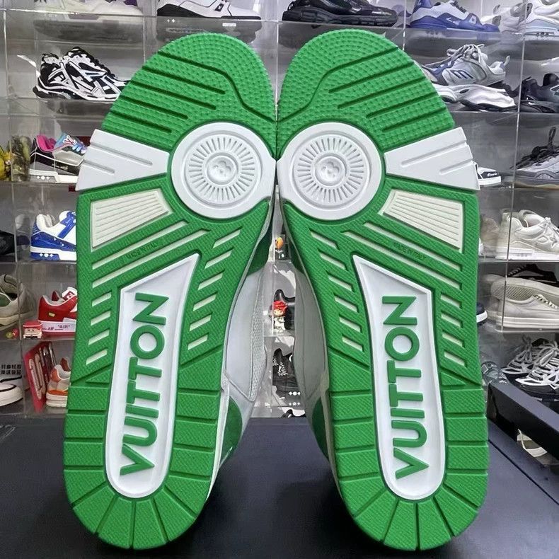 Louis Vuitton Lv trainer white green sneakers-2508 Size US 8 / EU 41 - 6 Thumbnail