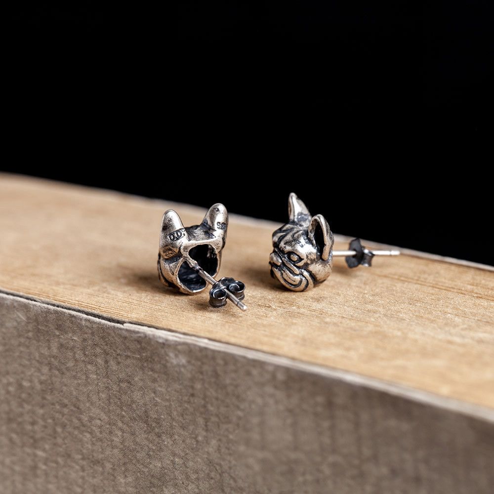 Jewelry Dog 925 Silver Crazy Earrings One Pairs Chrome Jewelry Size ONE SIZE - 3 Thumbnail