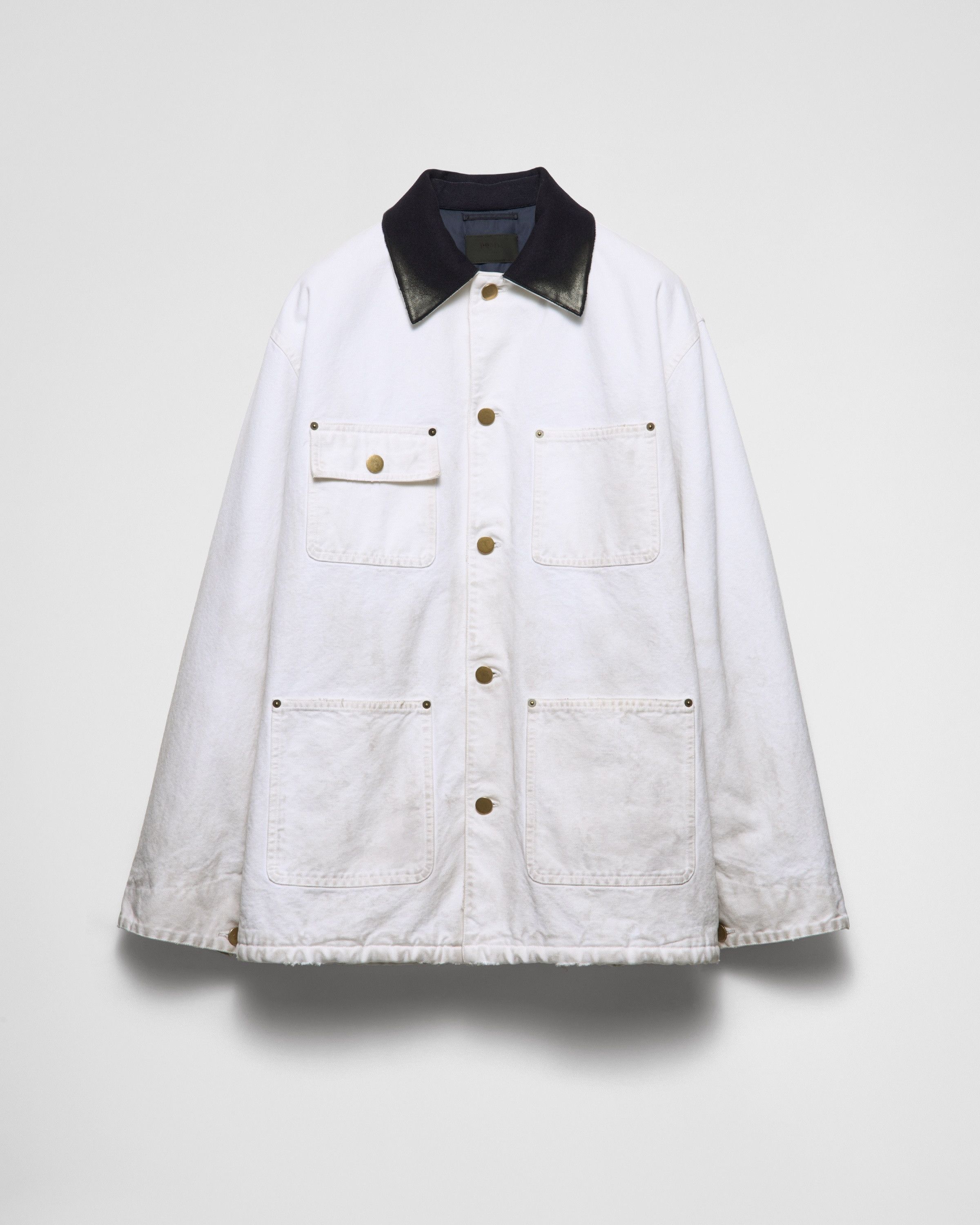 Prada o1bcso1str1025 Canvas Jacket in White Size US L / EU 52-54 / 3 - 1 Thumbnail