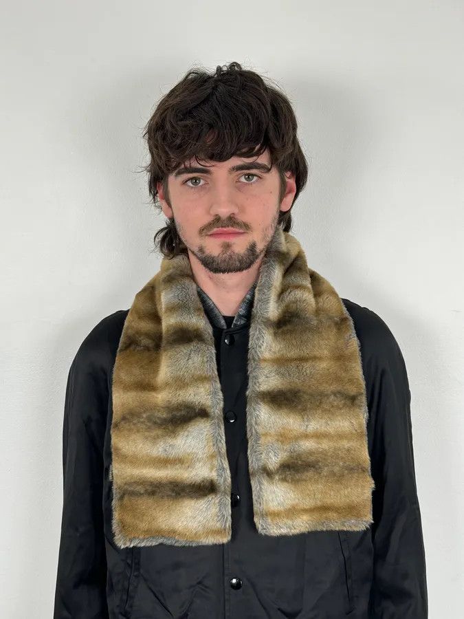 Just Cavalli 2000s Cavalli Brown & Beige Fur Scarf Size ONE SIZE - 1 Thumbnail
