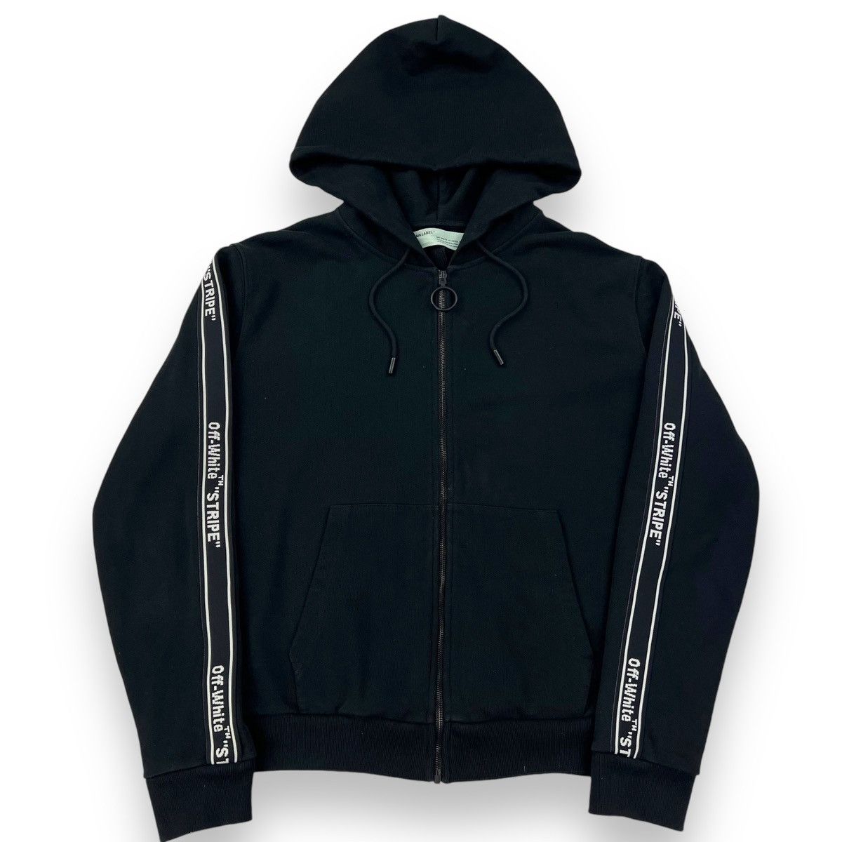 Off-White Off-White Text Stripe Black Hoodie Size US L / EU 52-54 / 3 - 2 Thumbnail