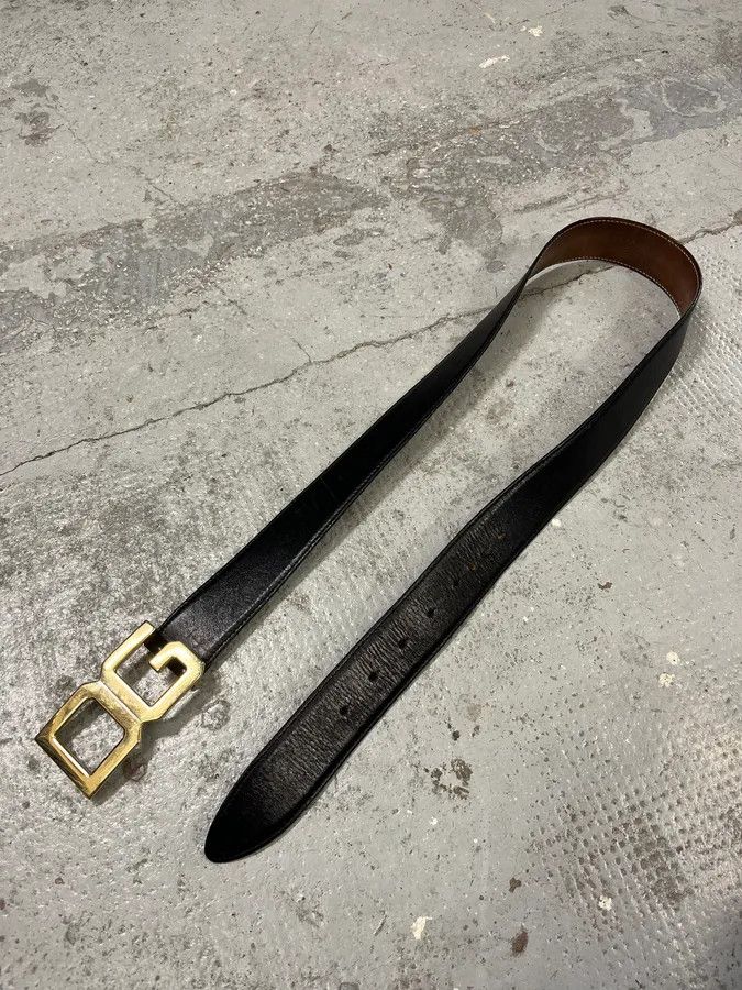 Dolce & Gabbana 2000s Dolce & Gabbana Golden DG Brown Leather Belt Size ONE SIZE - 3 Thumbnail