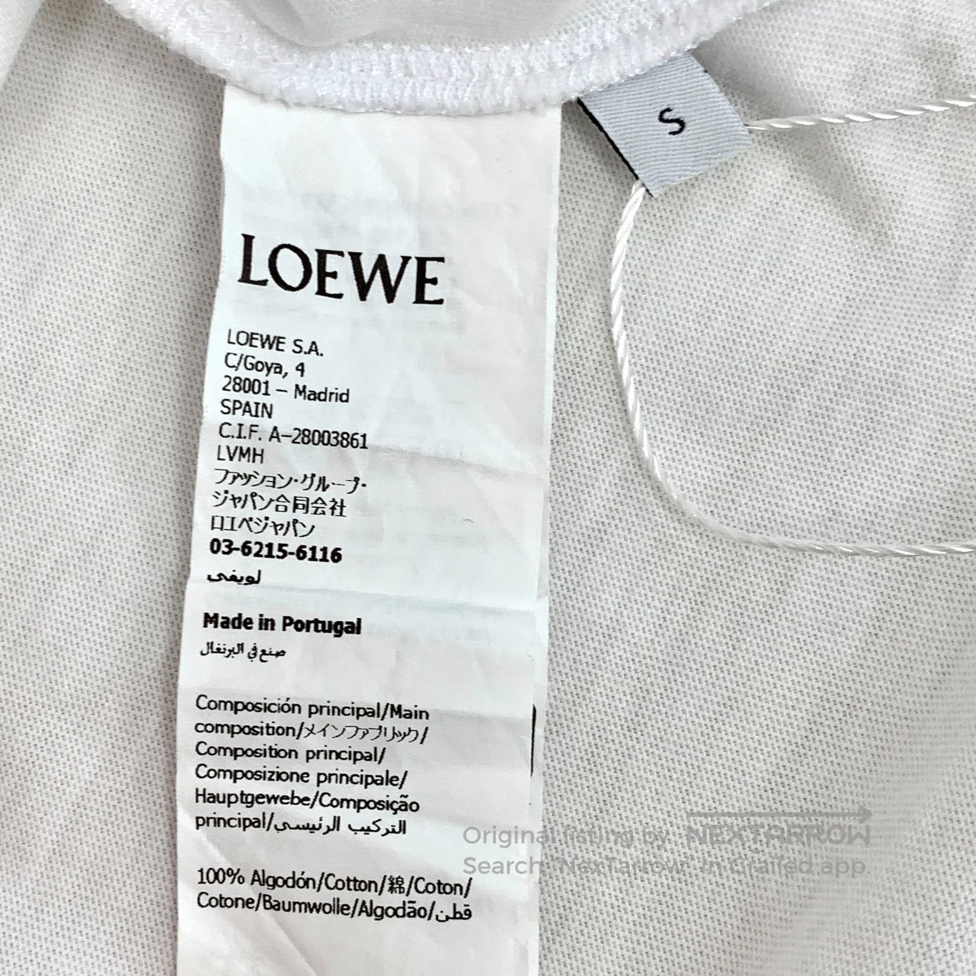 Loewe Loewe White logo flock cotton round neck short sleeve T-sh Size US S / EU 44-46 / 1 - 6 Thumbnail