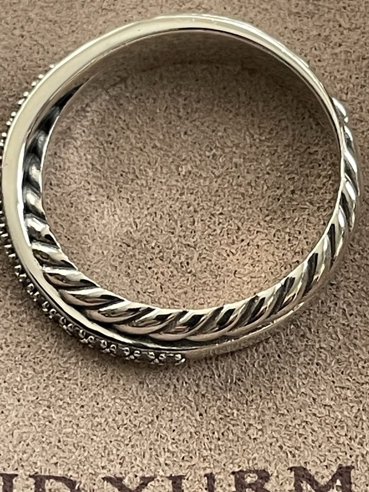 David Yurman Mint David Yurman Sterling Silver/Pave Crossover Ring Size ONE SIZE - 3 Thumbnail