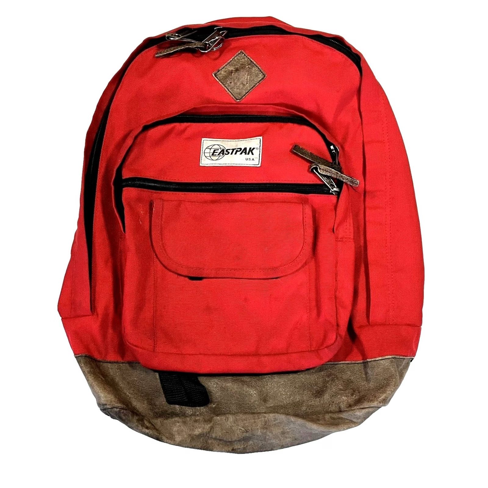 Eastpak VINTAGE EASTPAK Backpack Unisex Adults Leather-Bottom Red