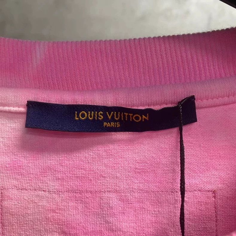 Louis Vuitton louis vuitton Pink tie-dye metallic logo short sleeve 2502- Size US XXL / EU 58 / 5 - 3 Thumbnail