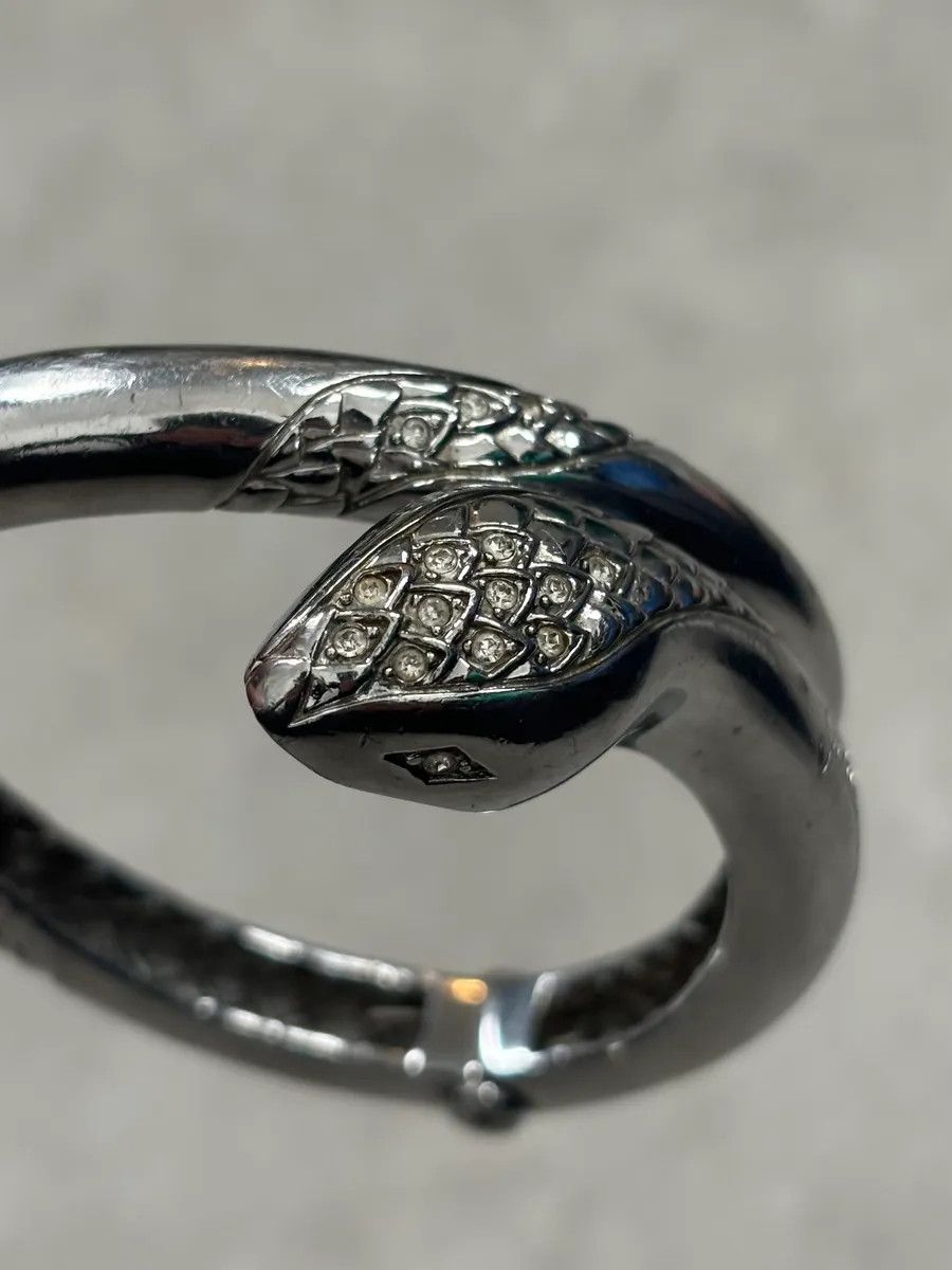 Roberto Cavalli 2010s Cavalli Grey Snake Bracelet with Swarovski Size ONE SIZE - 4 Thumbnail