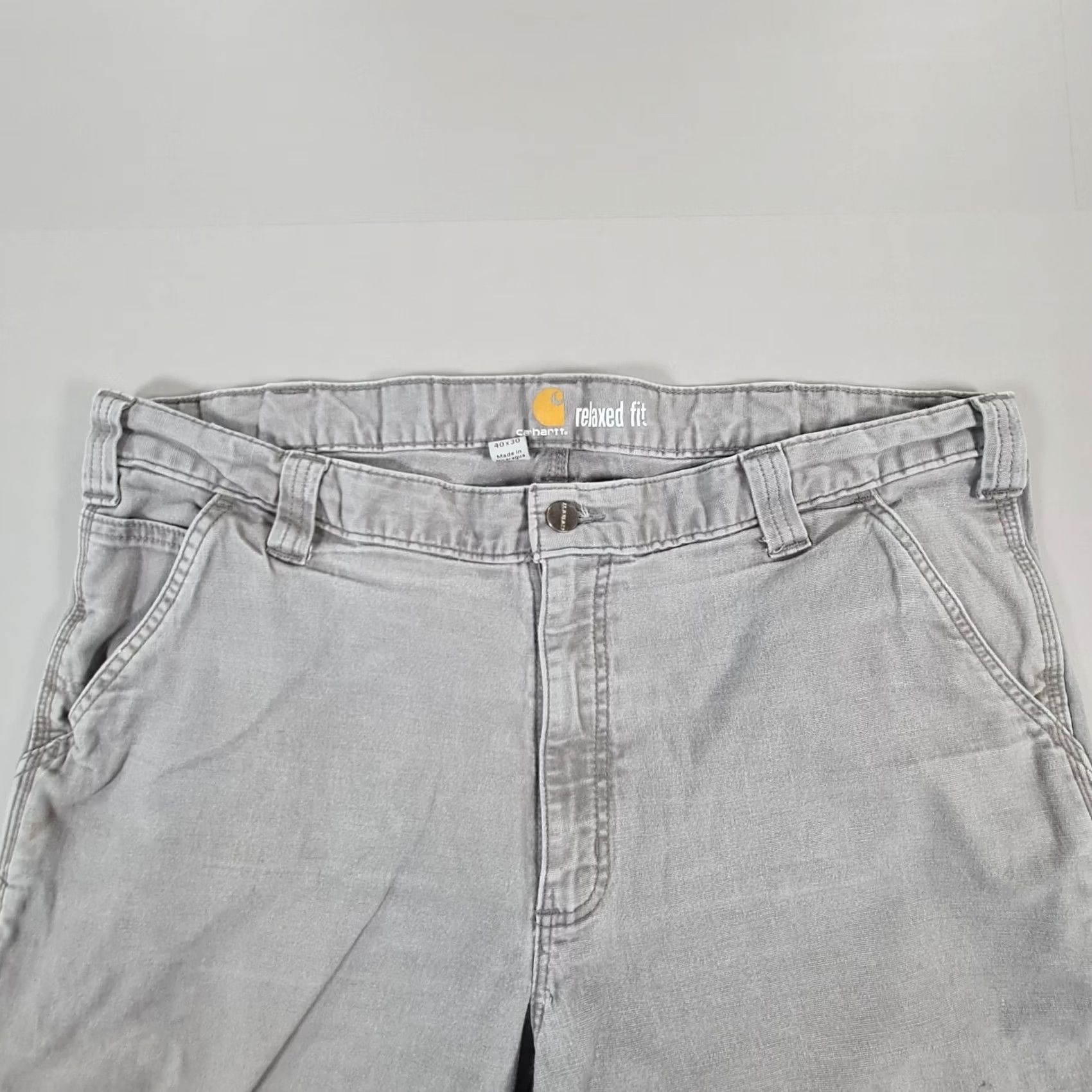 Carhartt Carhartt Mens Trousers Grey Relaxed Fit Rugged Flex Canvas Carpenter W40 L30 102291-039 Size US 40 / EU 56 - 2 Thumbnail