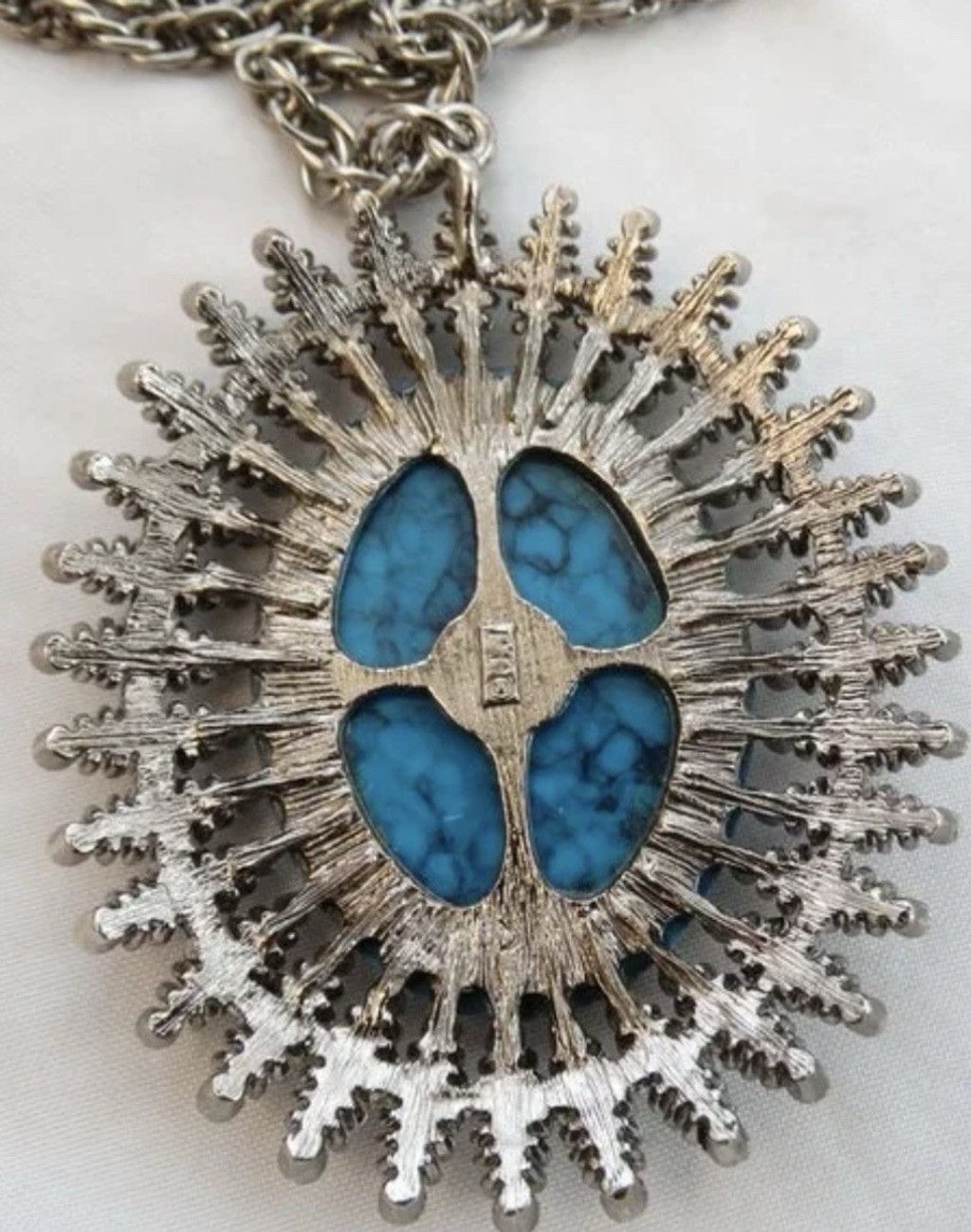 The Unbranded Brand JJ Jonette Signed Vintage SilverTone Faux Turquoise Necklace Size ONE SIZE - 4 Thumbnail