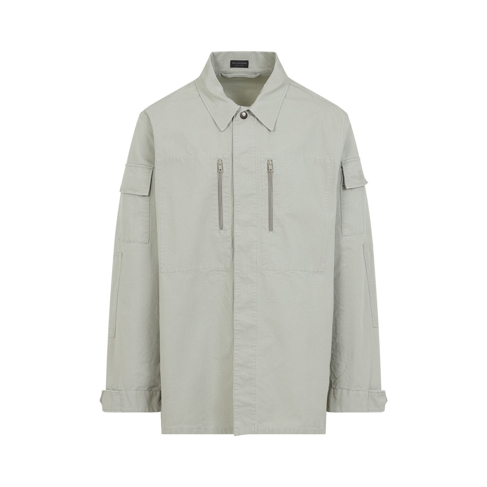BALENCIAGA＊LONG SLEEVES MILITARY SHIRT Balenciaga Long Sleeves Military Shirt in Gray for Men | Lyst