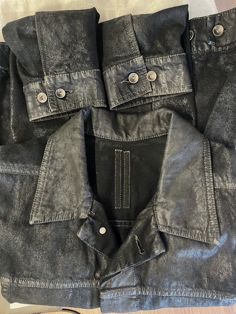 Rick Owens Rick Owens Exploded wax coated lapel denim jacket-2505 Size US S / EU 44-46 / 1 - 7 Thumbnail