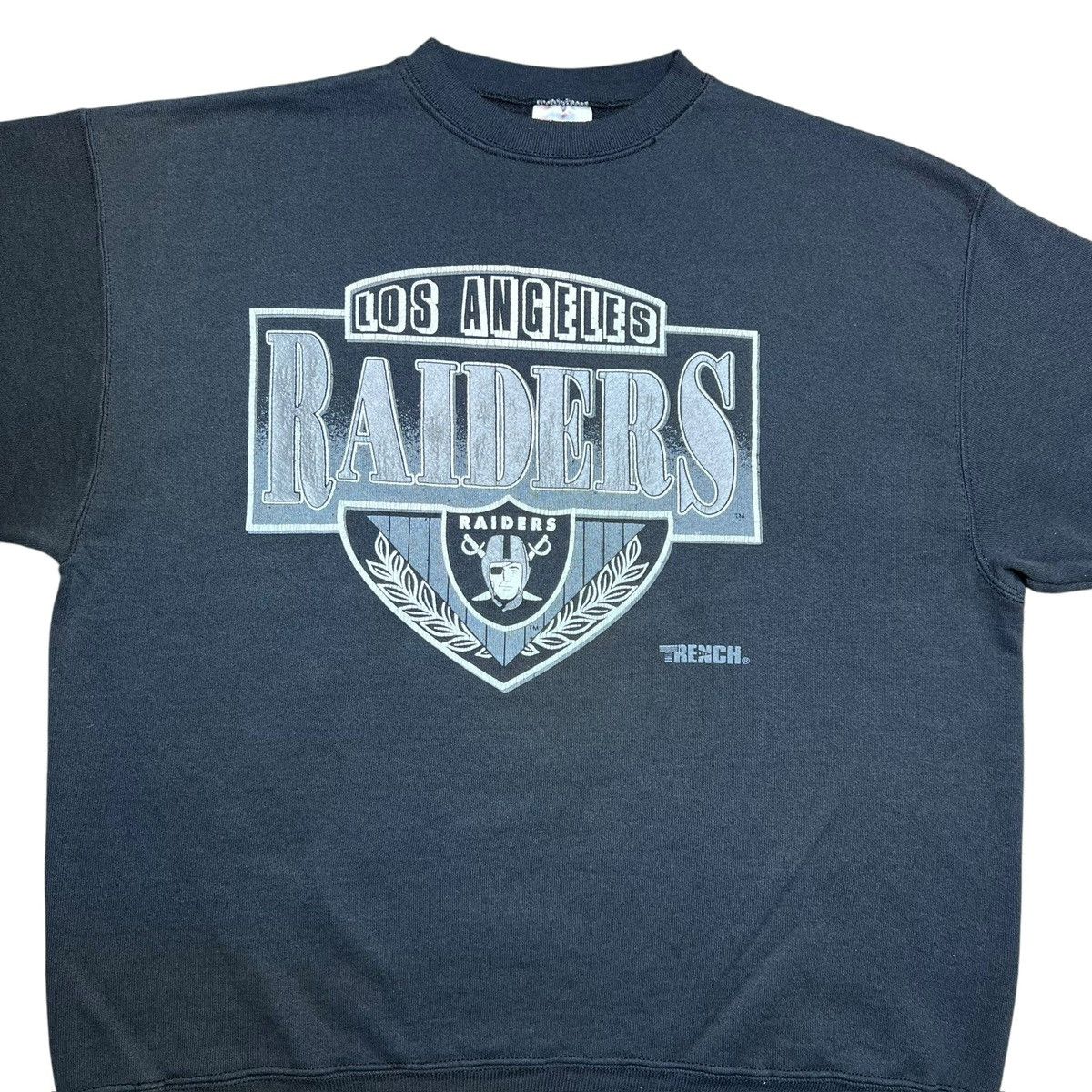 NFL × Vintage 1990s NFL Los Angeles Raiders Spell Out Graphic Sweatshirt Size US XL / EU 56 / 4 - 9 Thumbnail