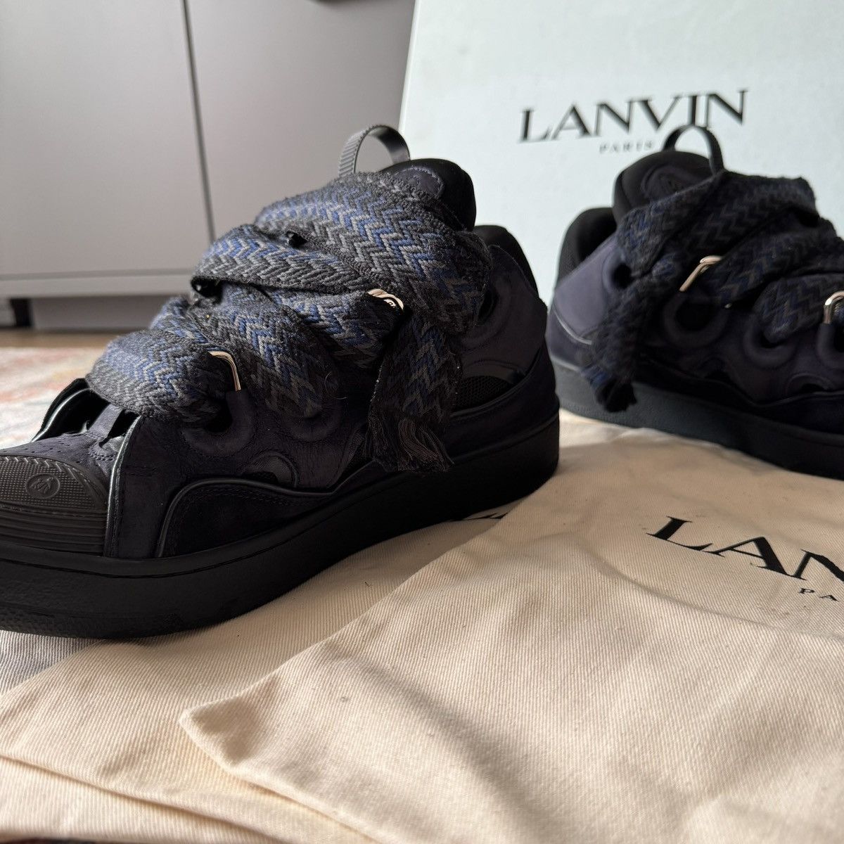 Lanvin Lanvin Curb shoes dark blue Size US 12 / EU 45 - 3 Thumbnail