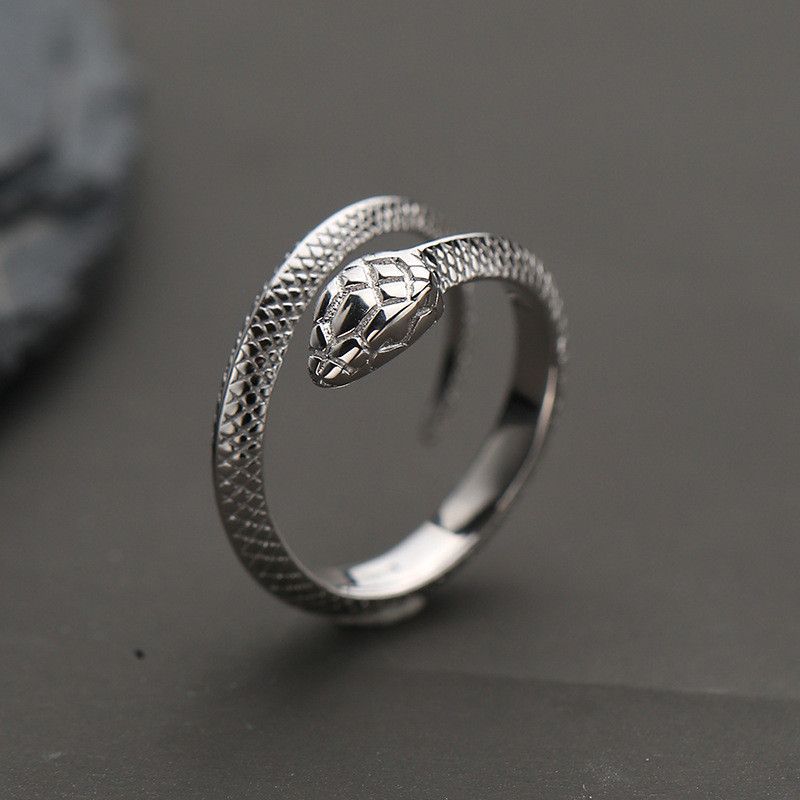 VIBE Men's Retro Hip-Hop Snake Index Finger Ring Size ONE SIZE - 1 Thumbnail