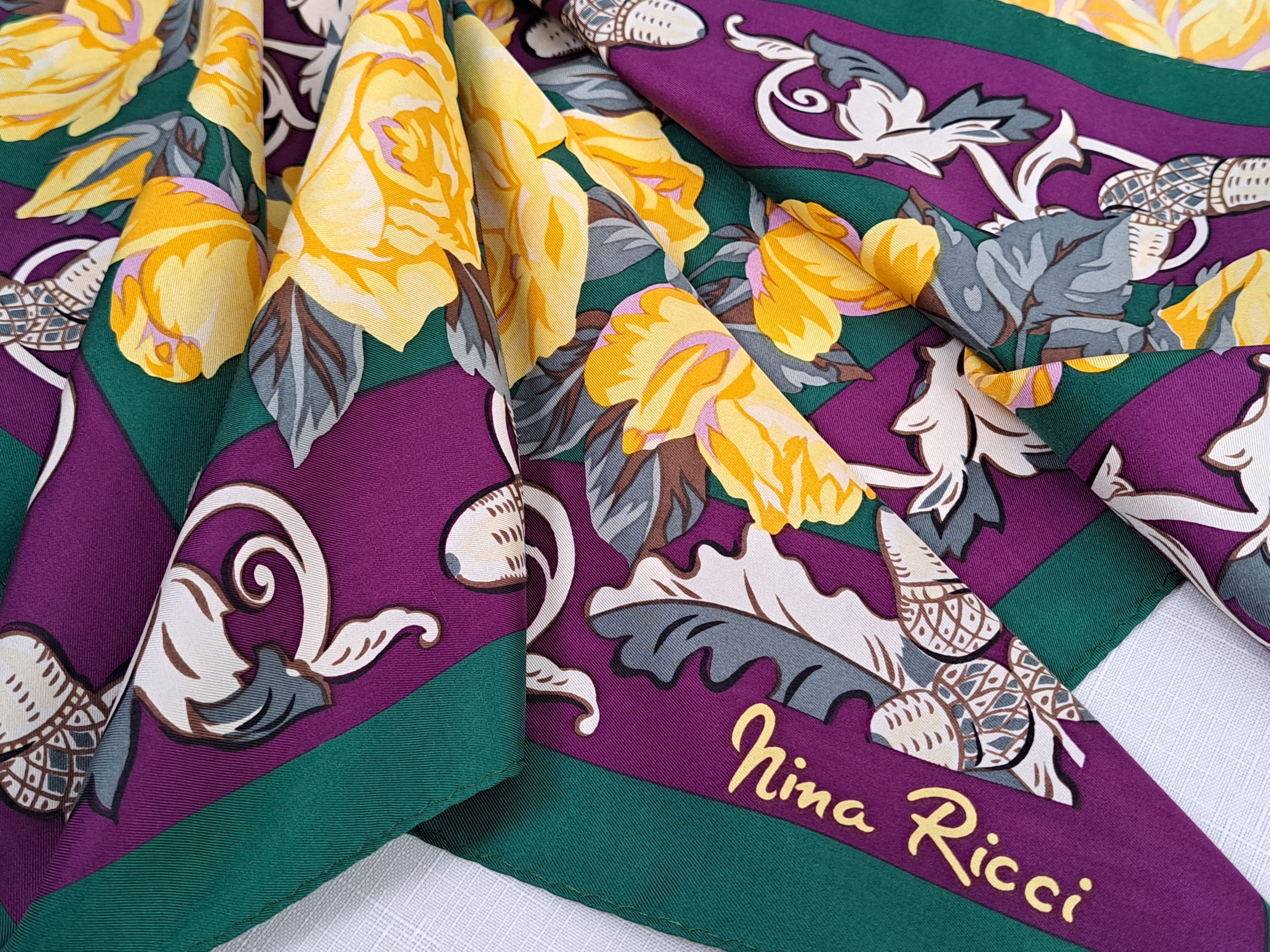 Nina Ricci × Vintage Vintage Nina Ricci silk flower scarf. Size ONE SIZE - 4 Thumbnail