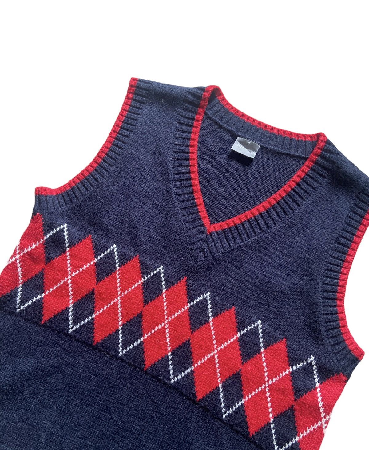 Hang Ten × Vintage Vintage 80-90’s HangTen Wool Diamond Knit Vest Size US M / EU 48-50 / 2 - 2 Thumbnail