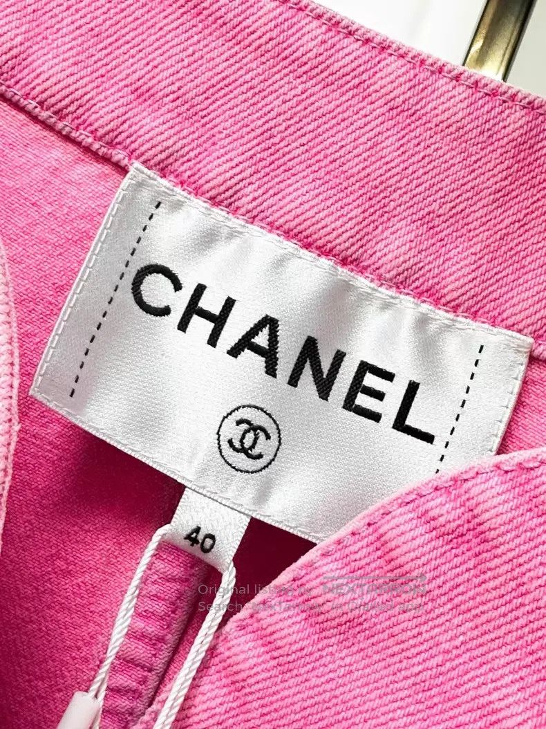 Chanel Chanel Bright pink camellia denim jacket Size S / US 4 / IT 40 - 5 Thumbnail