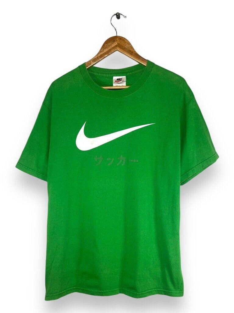 Nike Vintage 90s Nike Japanese Script Big Swoosh T-Shirt Size US M / EU 48-50 / 2 - 1 Thumbnail