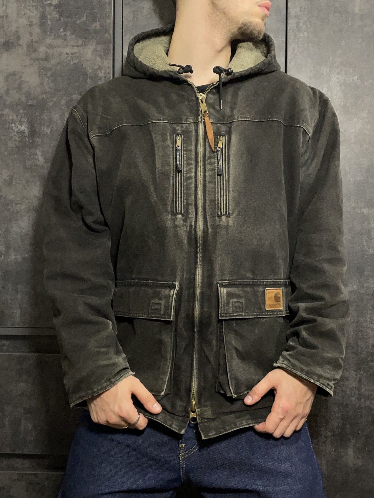 Carhartt Sick Vintage Carhartt C95 Faded Jacket Detroit Active RRL Ys Size US L / EU 52-54 / 3 - 2 Thumbnail