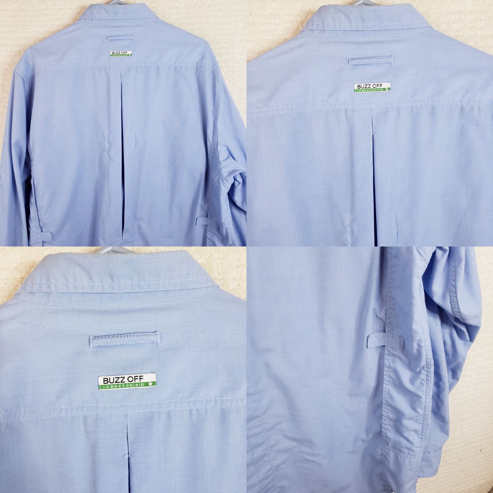 ExOfficio ExOfficio Shirt Men L Blue Insect Shield Buzz Off Long Sleeve Pockets Shirt Size US L / EU 52-54 / 3 - 9 Thumbnail