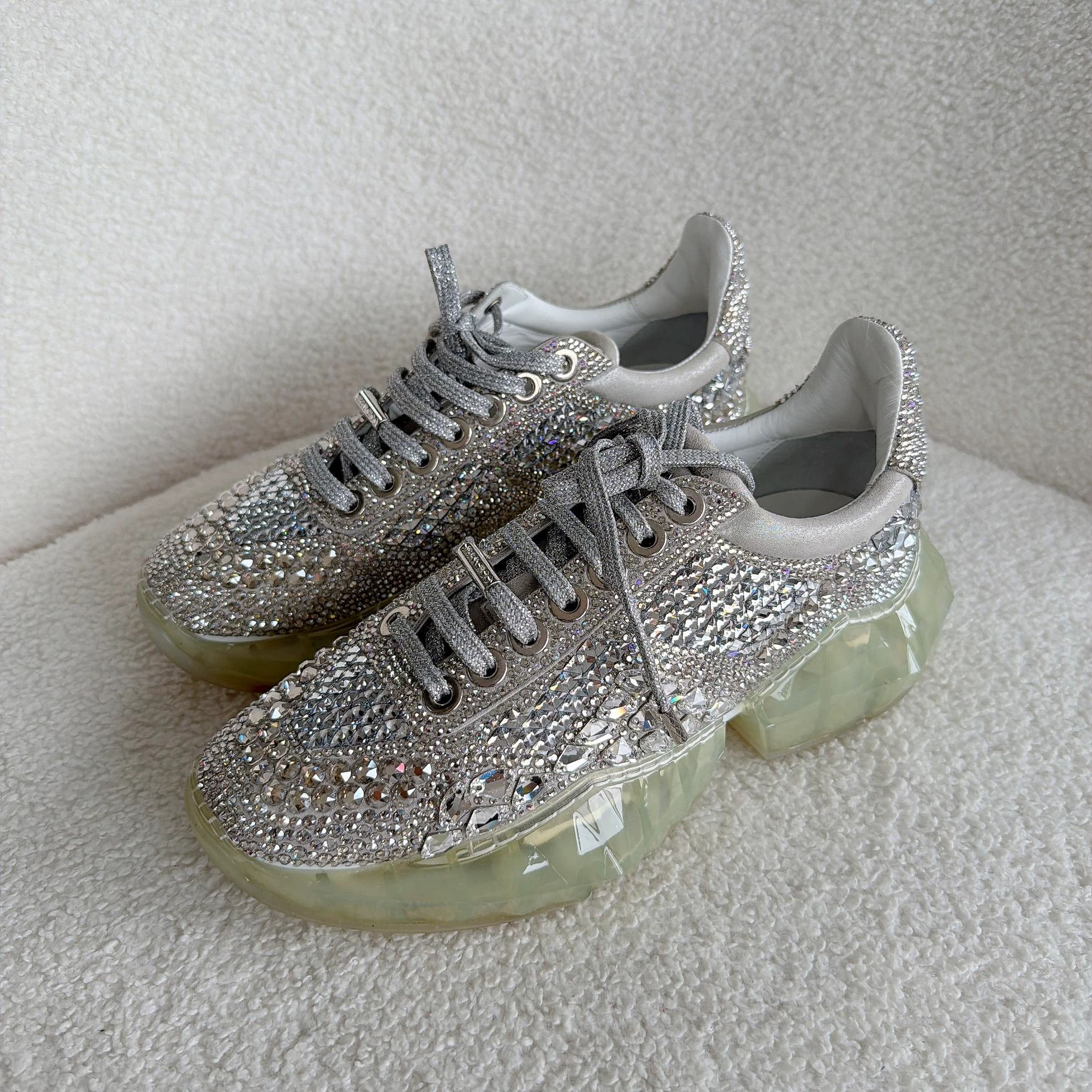 Jimmy Choo Jimmy Choo Crystal Paved Dad Sneakers 37 EU 6366 Size US 6.5 / IT 36.5 - 1 Thumbnail