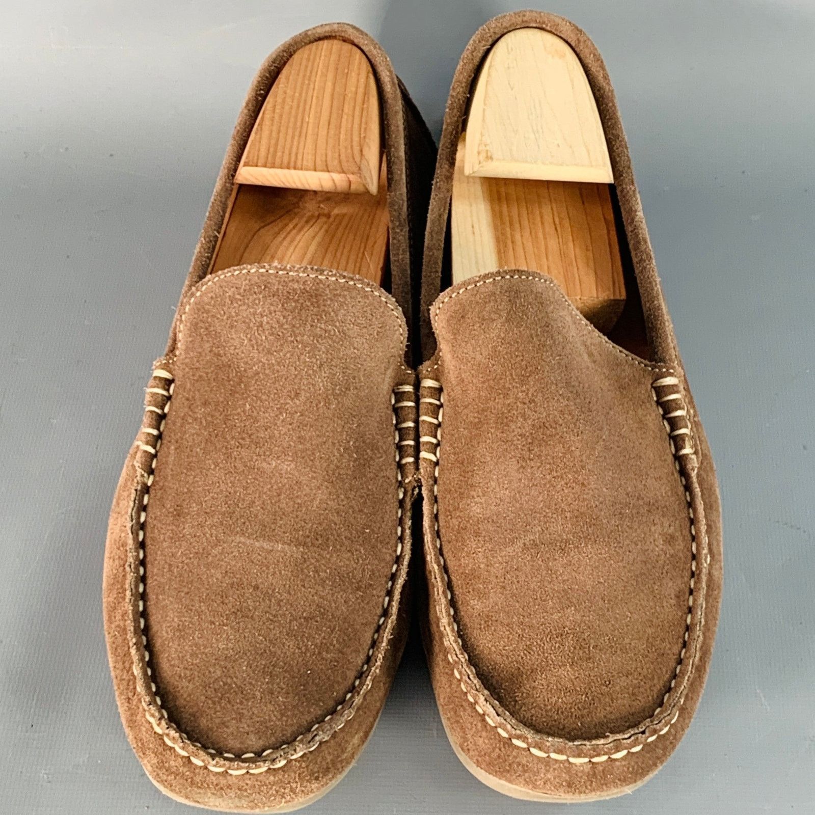 Other GINO ROSSI 10 Brown Contrast Stitch Suede Moccasin Loafers Size US 10 / EU 43 - 4 Thumbnail