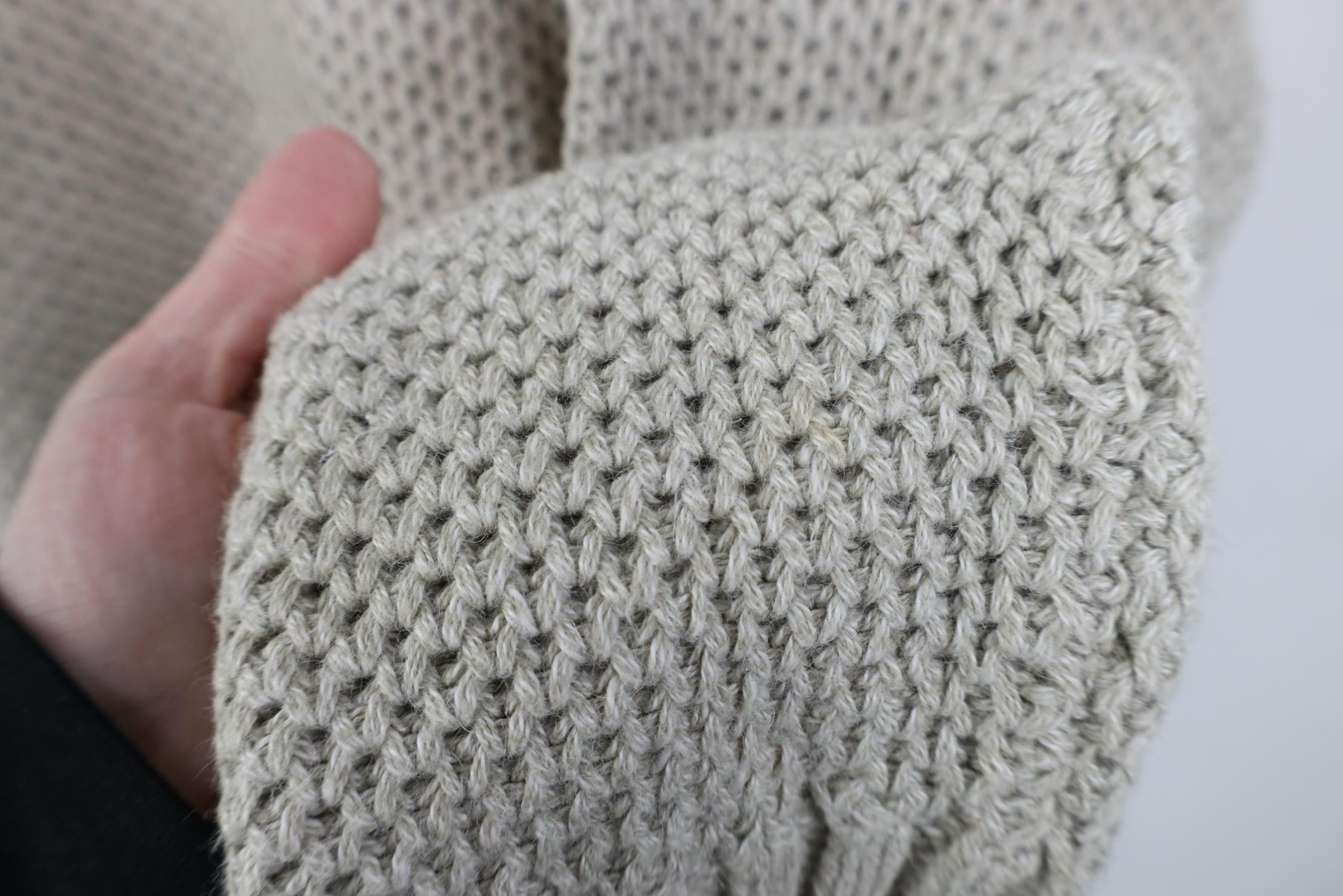 Vintage Vintage 90s Streetwear Thermal Marled Knit Sweater Beige Size US L / EU 52-54 / 3 - 6 Thumbnail