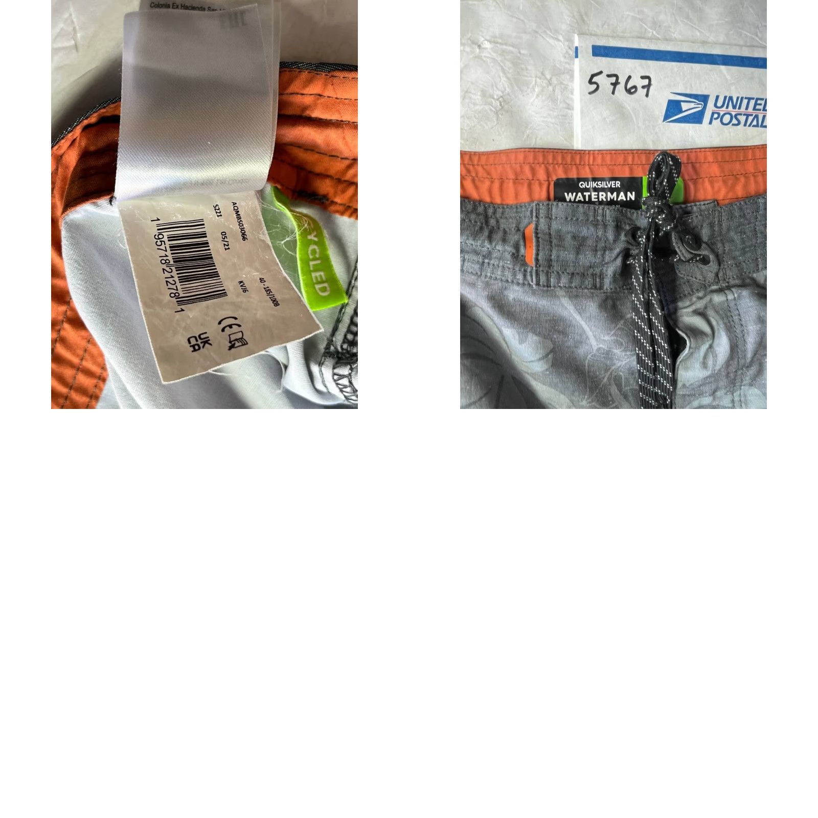 Quiksilver Quiksilver Waterman Board Shorts Men 40 Gray Hawaiian Summer Beach Lifeguard Surfing Swimming Back Pocket Drawstring Regular Adult Men's Bottom Size US 40 / EU 56 - 9 Thumbnail