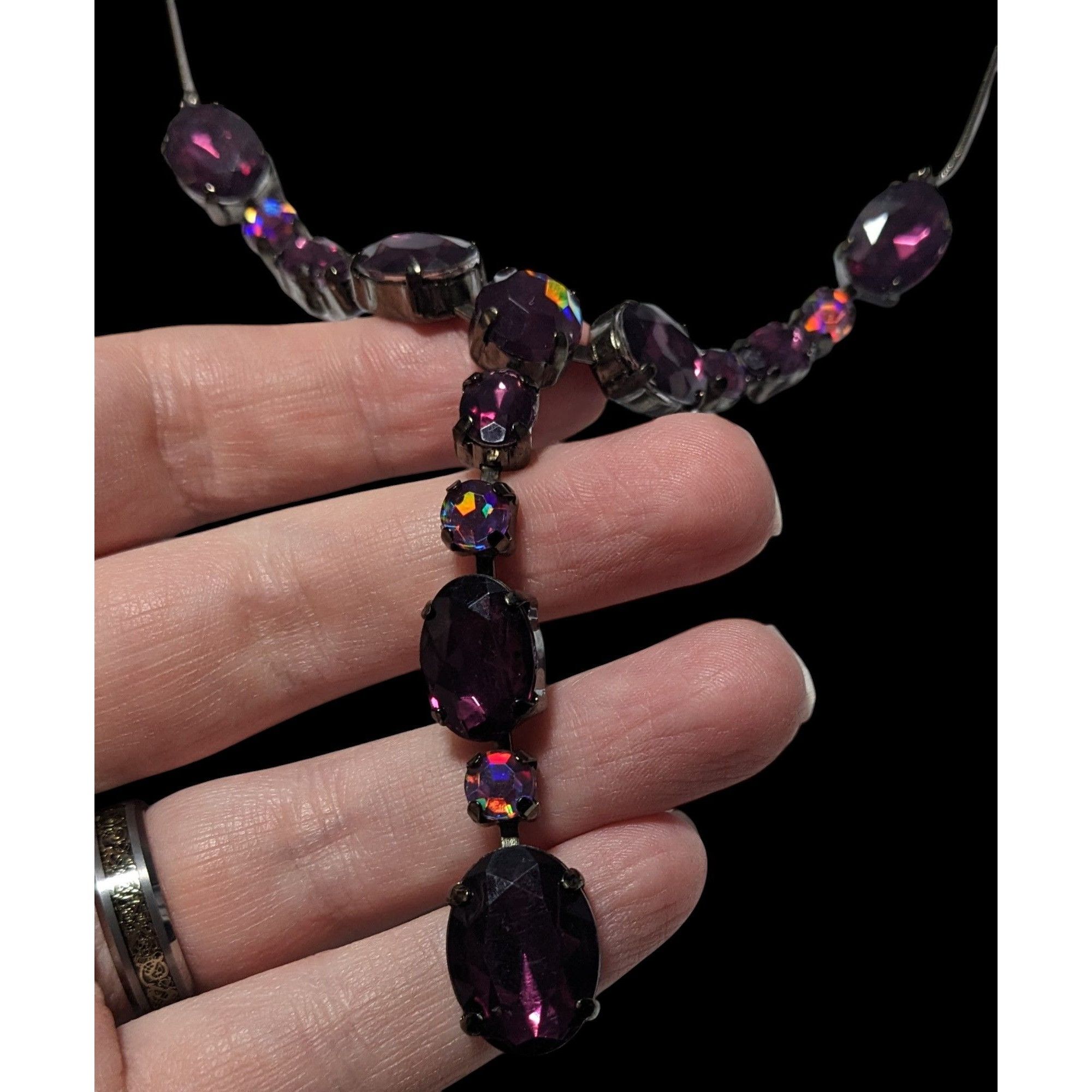 Other Vintage Y2K Prismatic Purple Wet Seal Y Necklace Size ONE SIZE - 4 Thumbnail