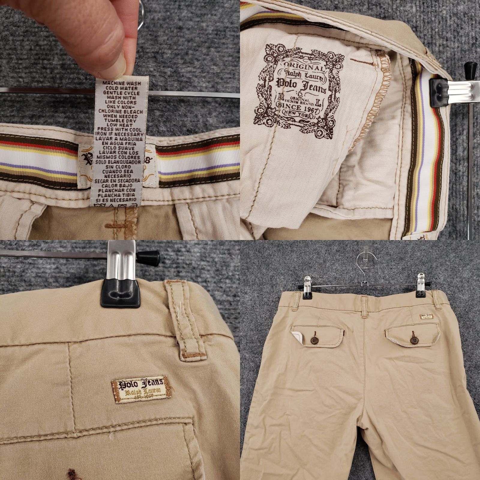 Vintage Polo Jeans Co Polo Jeans Shorts Bermuda Chino Flat Front Womens 8 Khaki Beige Cotton Twill Stretch Regular 12in Inseam Casual Womens Size 24" / US 00 / IT 34 - 9 Thumbnail