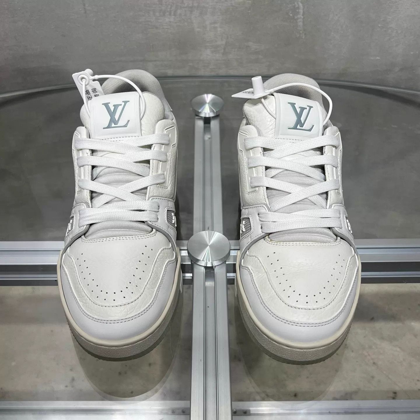 Louis Vuitton LV Trainer White Cement UK3 37 YH26285 Size US 6.5 / IT 36.5 - 1 Thumbnail