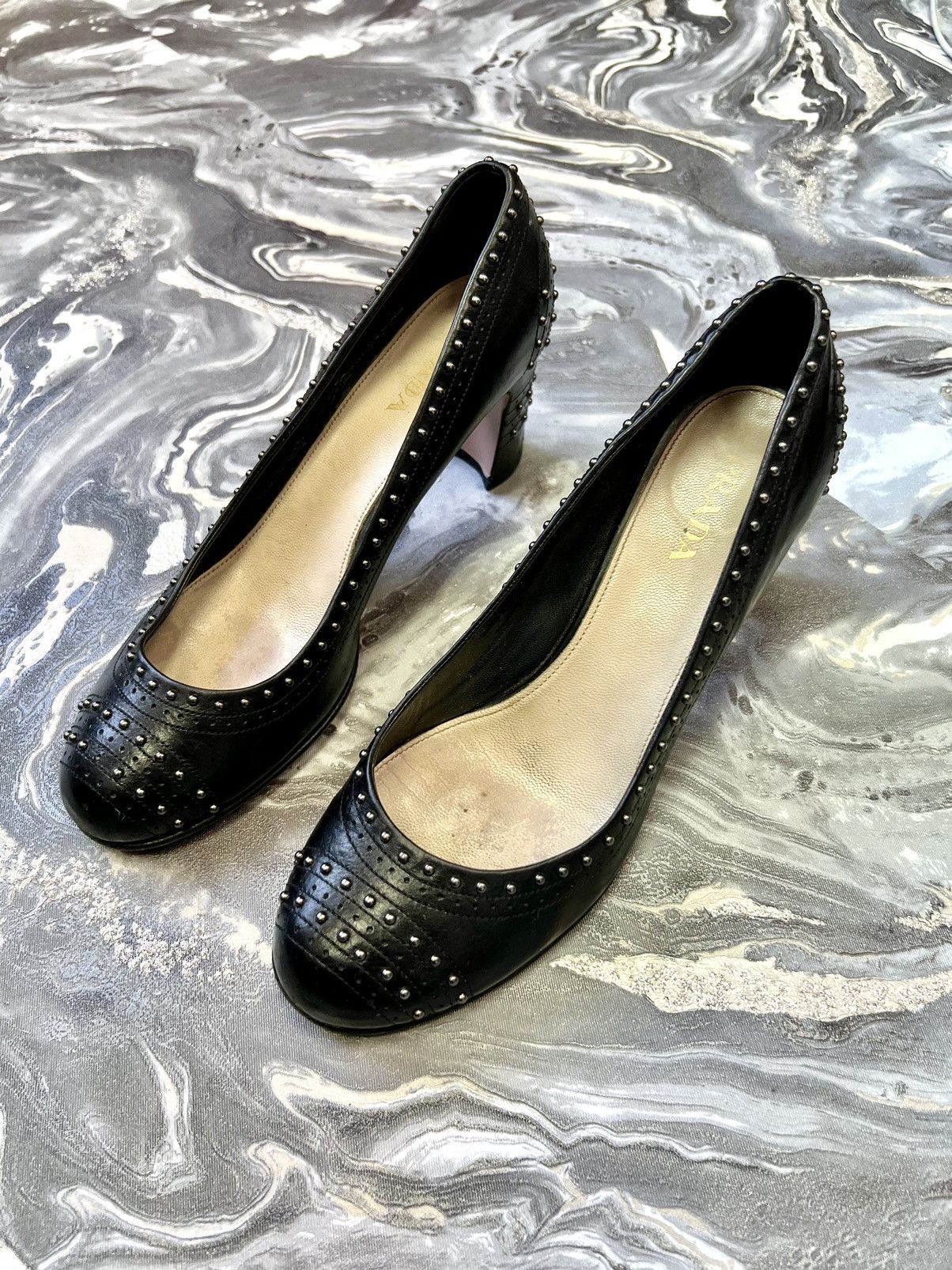Prada × Vintage Prada leather heels Size US 9 / IT 39 - 1 Thumbnail