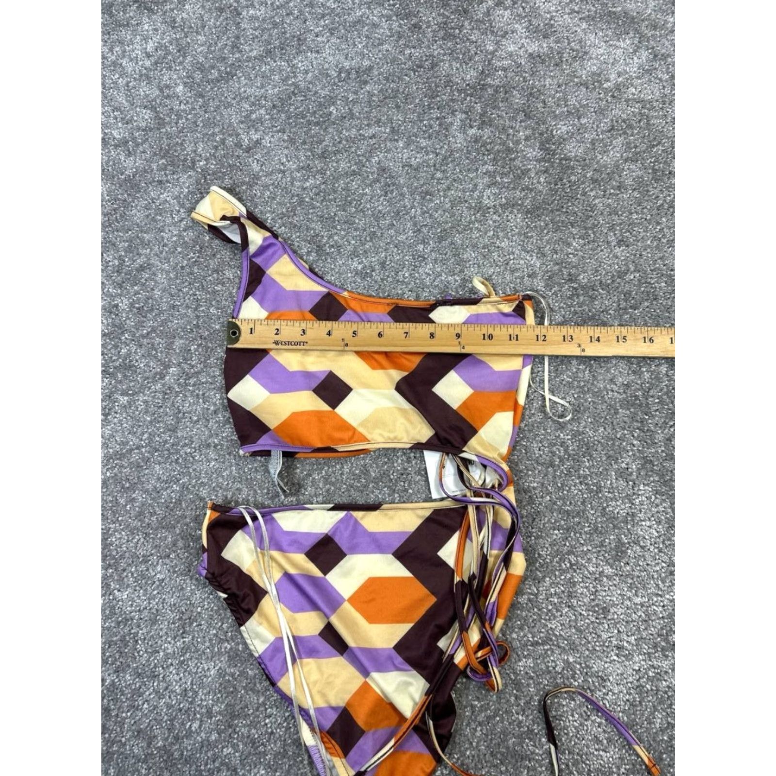 Zara Zara Swimsuit Womens S Bikini Geometric Multicolor 2 Piece Beach Colorful Tropical New Size ONE SIZE - 6 Thumbnail