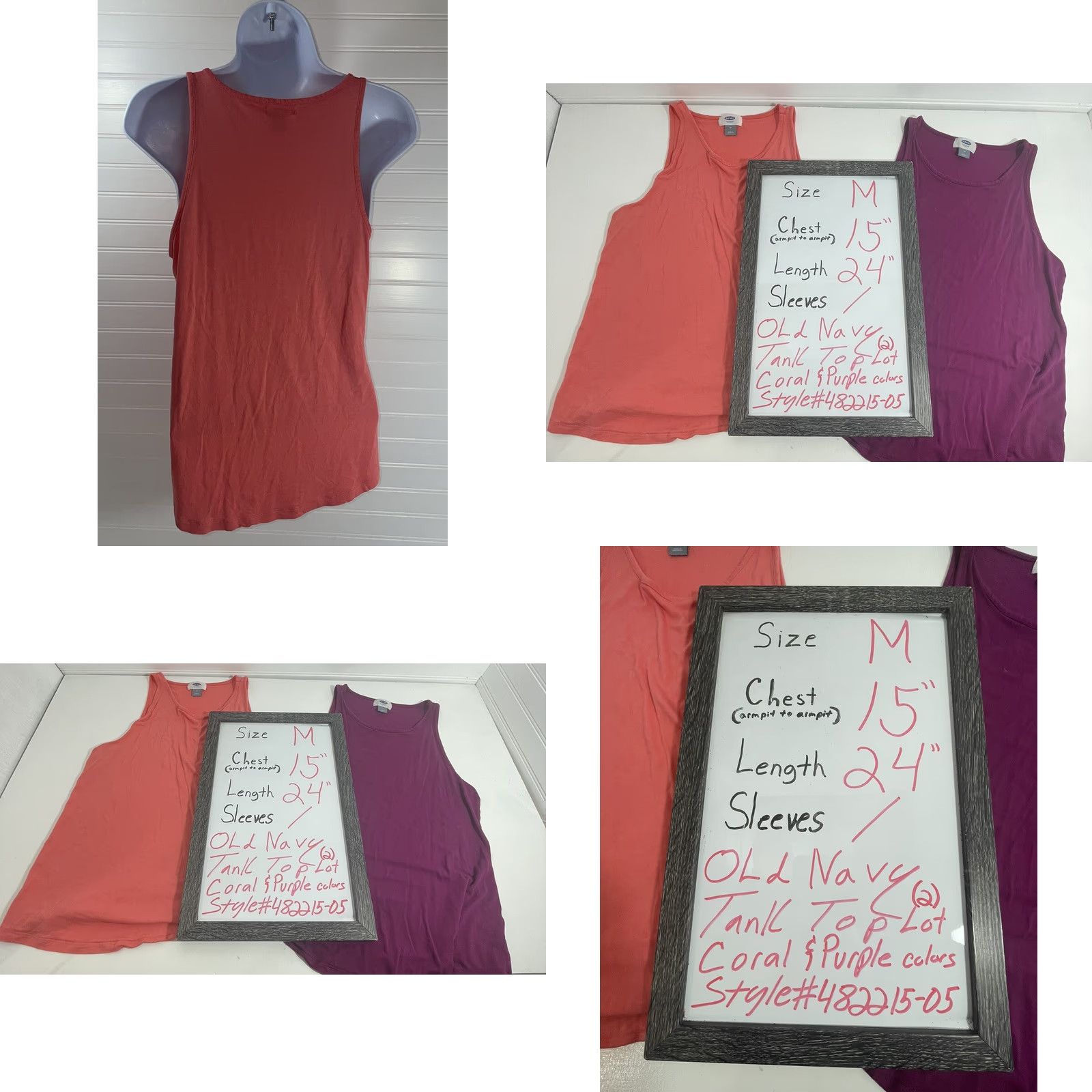 Old Navy Old Navy Tank Top Lot 2 Coral Purple Women Medium Rayon Tank Top Sleeveless Cotton? No, Rayon. Size M / US 6-8 / IT 42-44 - 10 Thumbnail