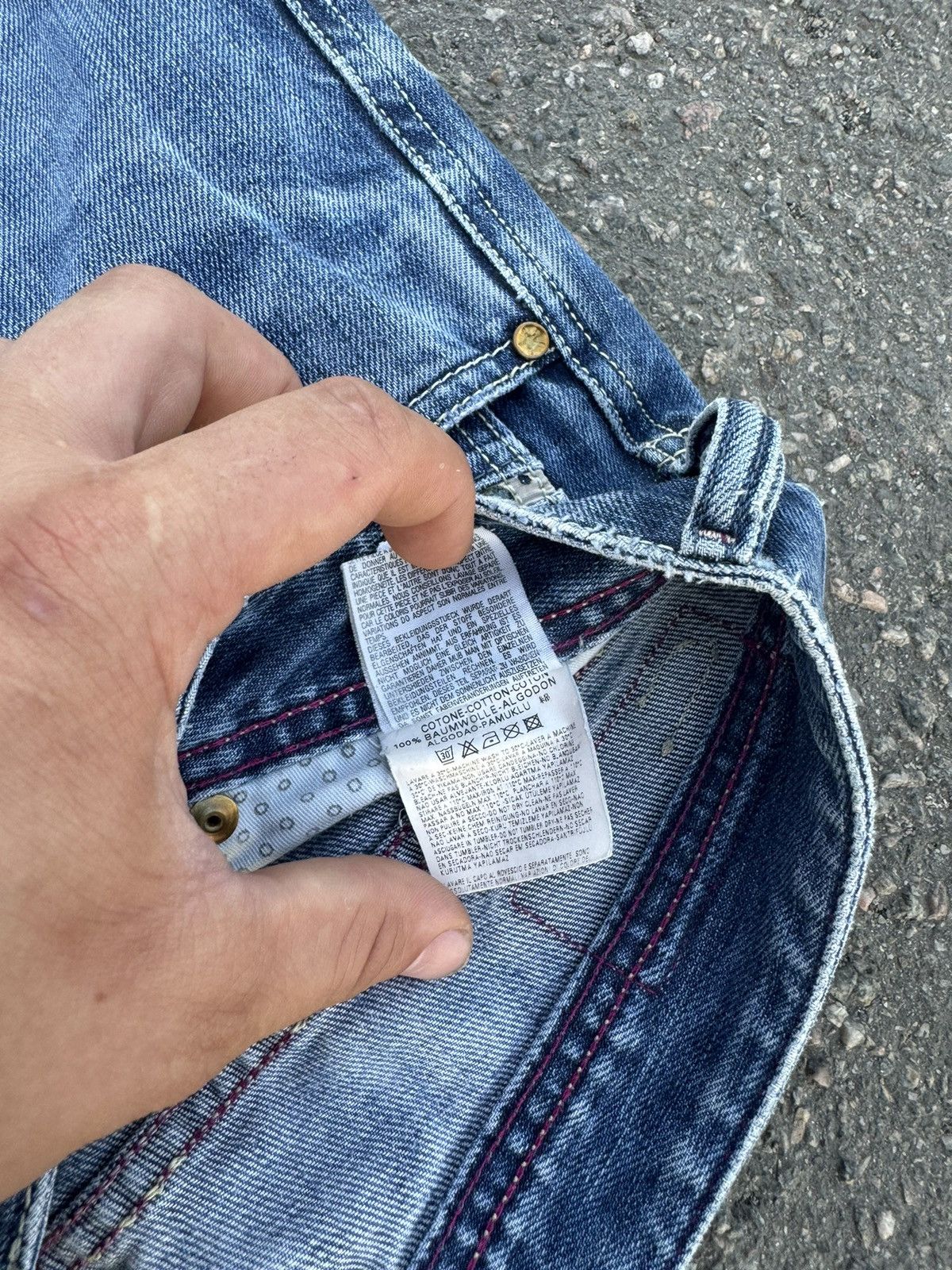 Diesel × Vintage Vintage Y2K Diesel Embroidered Logo Pocket Denom Jeans Pants Size US 31 - 5 Thumbnail
