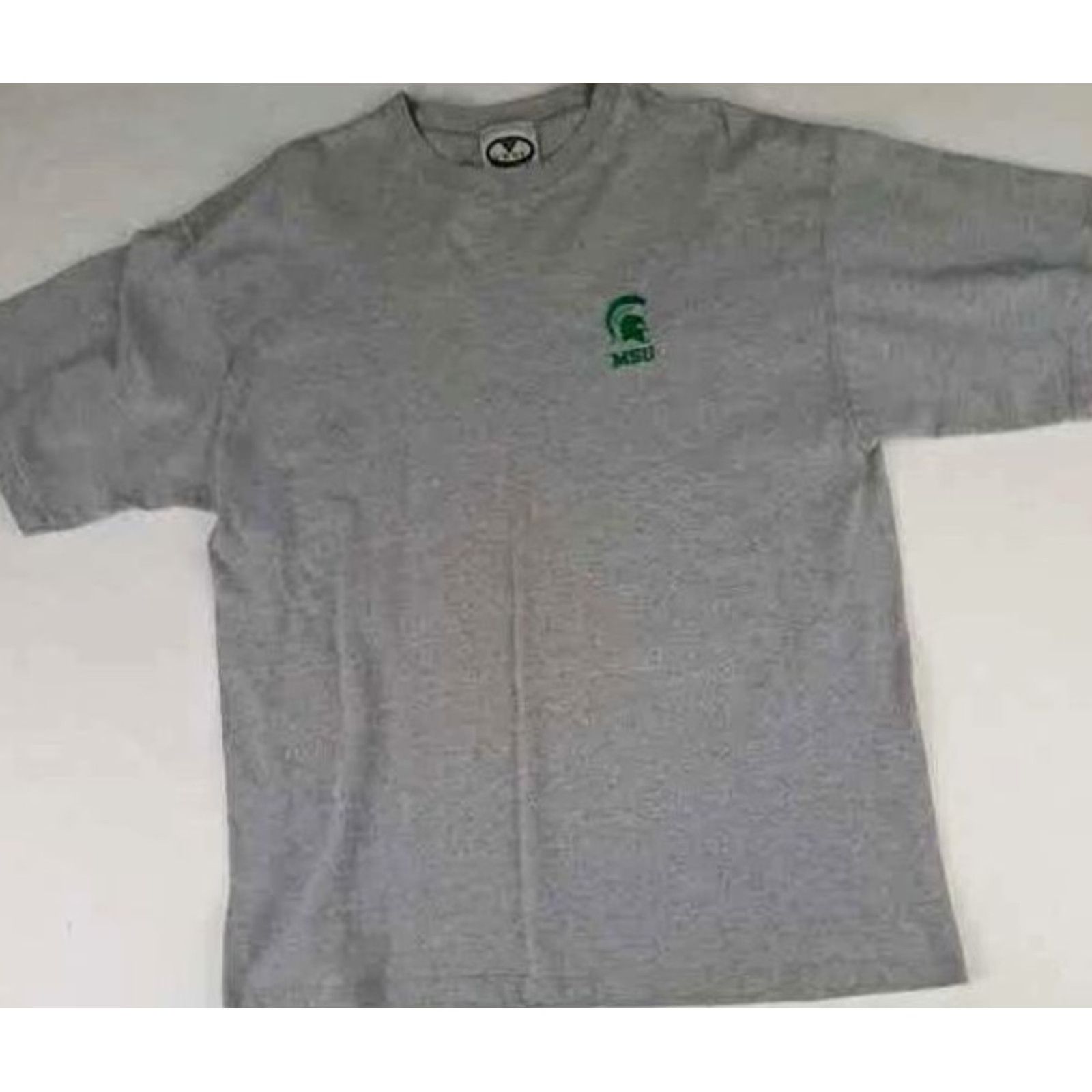 Vintage VINTAGE Michigan State Spartans XL Gray Embroidered USA Made T-Shirt Basketball Unisex Adults Crew Neck Short Sleeve 29in Long 24in Pit to Pit Vesi Size US XL / EU 56 / 4 - 2 Thumbnail