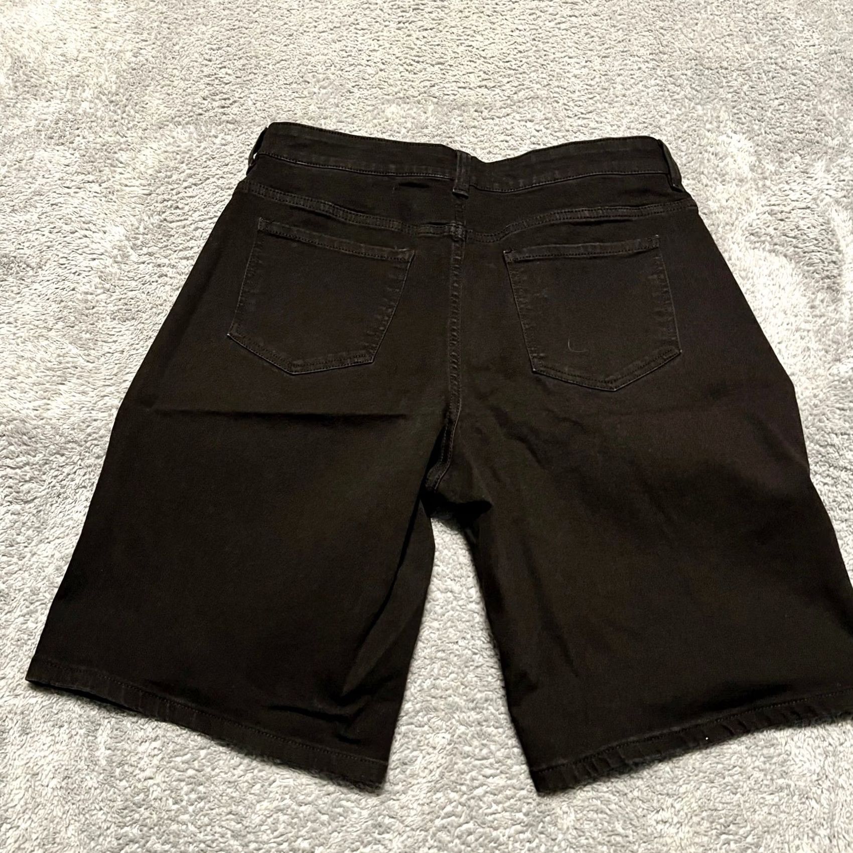 Vintage Universal Standard Womens 12 Black Jean Shorts Stretch Denim Bermuda Size 34" / US 12 / IT 48 - 2 Thumbnail