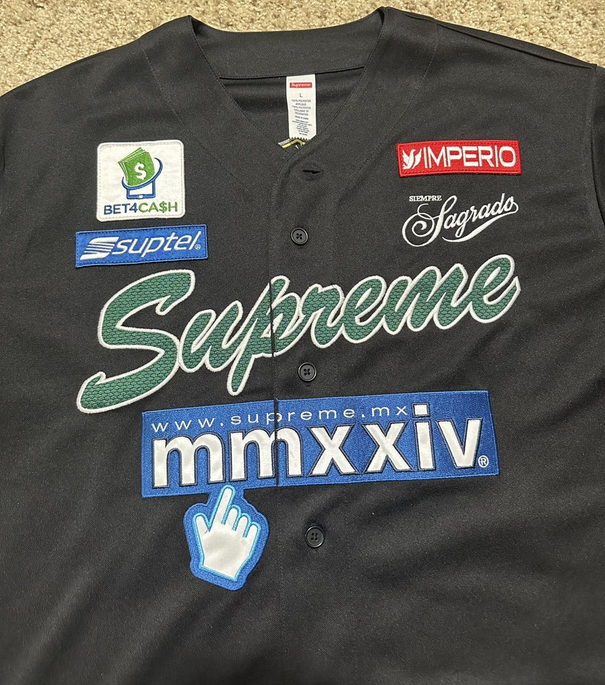 SUPREME CHOSEN ONE JERSEY BLACK SIZE LARGE