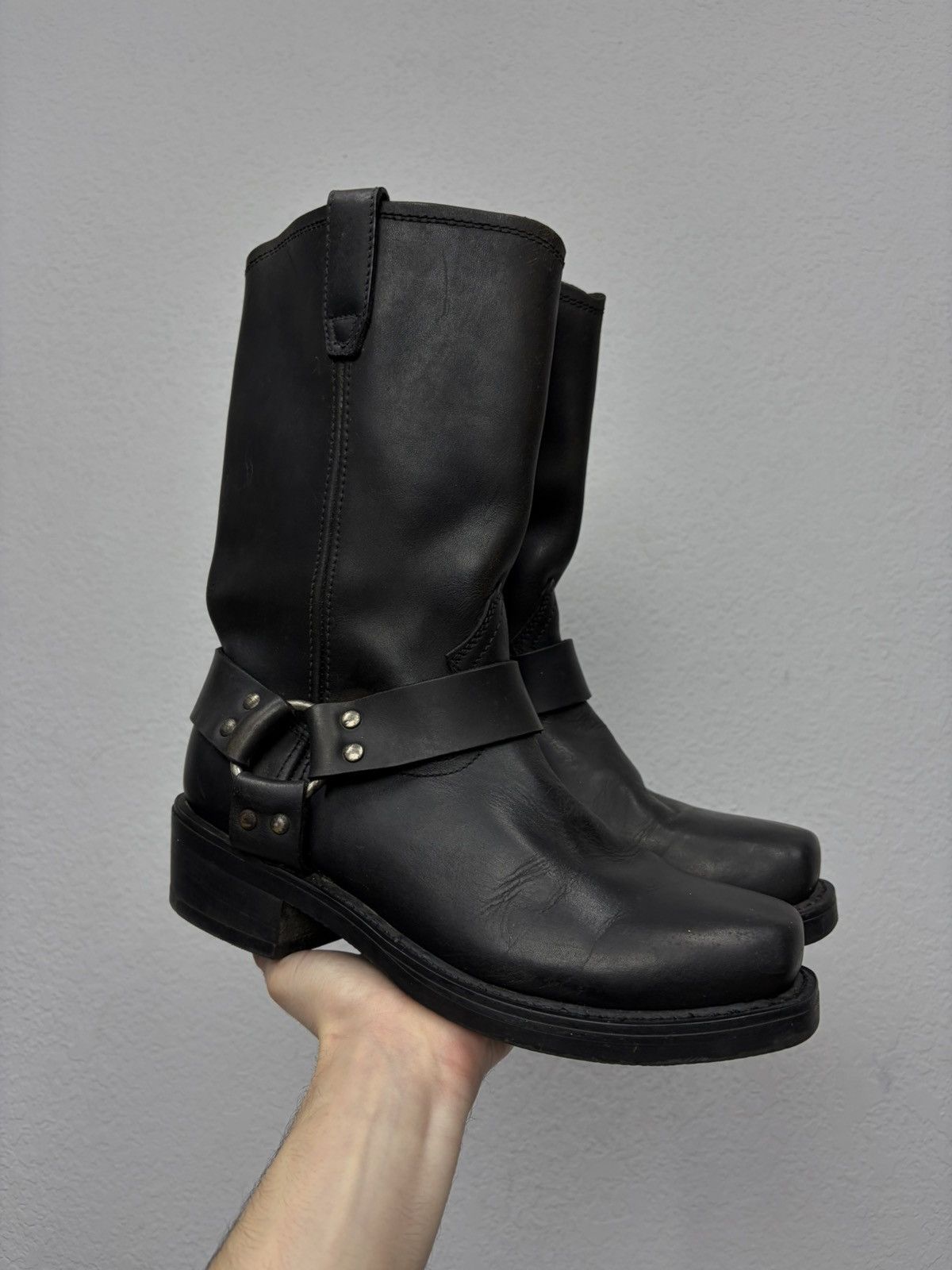 If Six Was Nine Vintage Italian AS 98 Rick Owens Style Leather Biker Boots Size US 9 / EU 42 - 1 Thumbnail