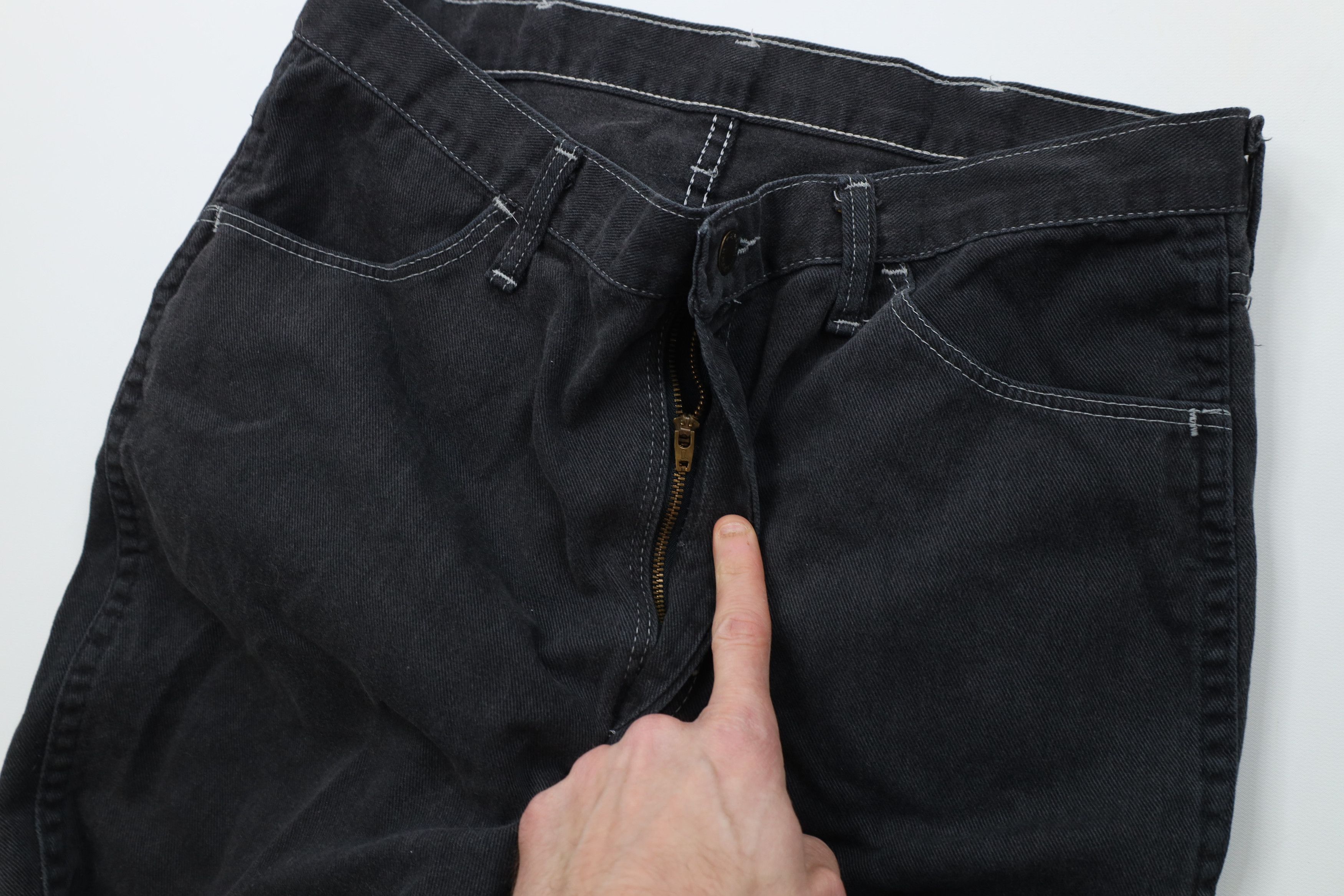Vintage Vintage 70s Streetwear Wide Leg Denim Jeans Black USA Size US 34 / EU 50 - 6 Thumbnail