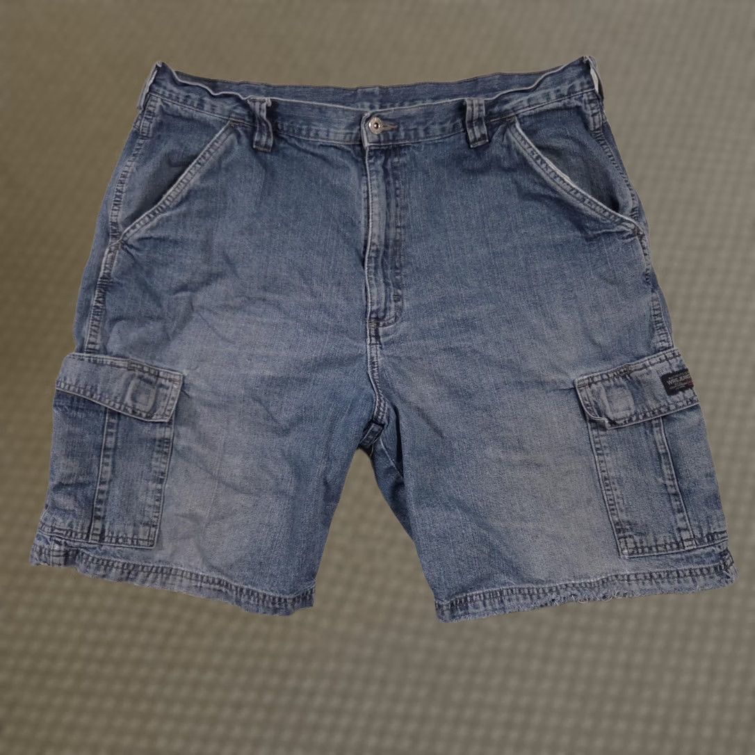 CO WRG Jeans Co Cargo Shorts Mens 38 Blue Denim Relaxed Fit Utility 9 in Inseam Casual Workwear Summer Mens Size US 38 / EU 54 - 1 Thumbnail