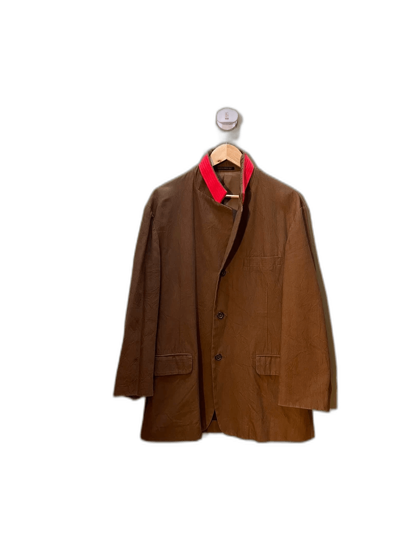 Yohji Yamamoto Yohji Yamamoto Red Accent Brown Blazer - dmc Size M / US 6-8 / IT 42-44 - 1 Thumbnail