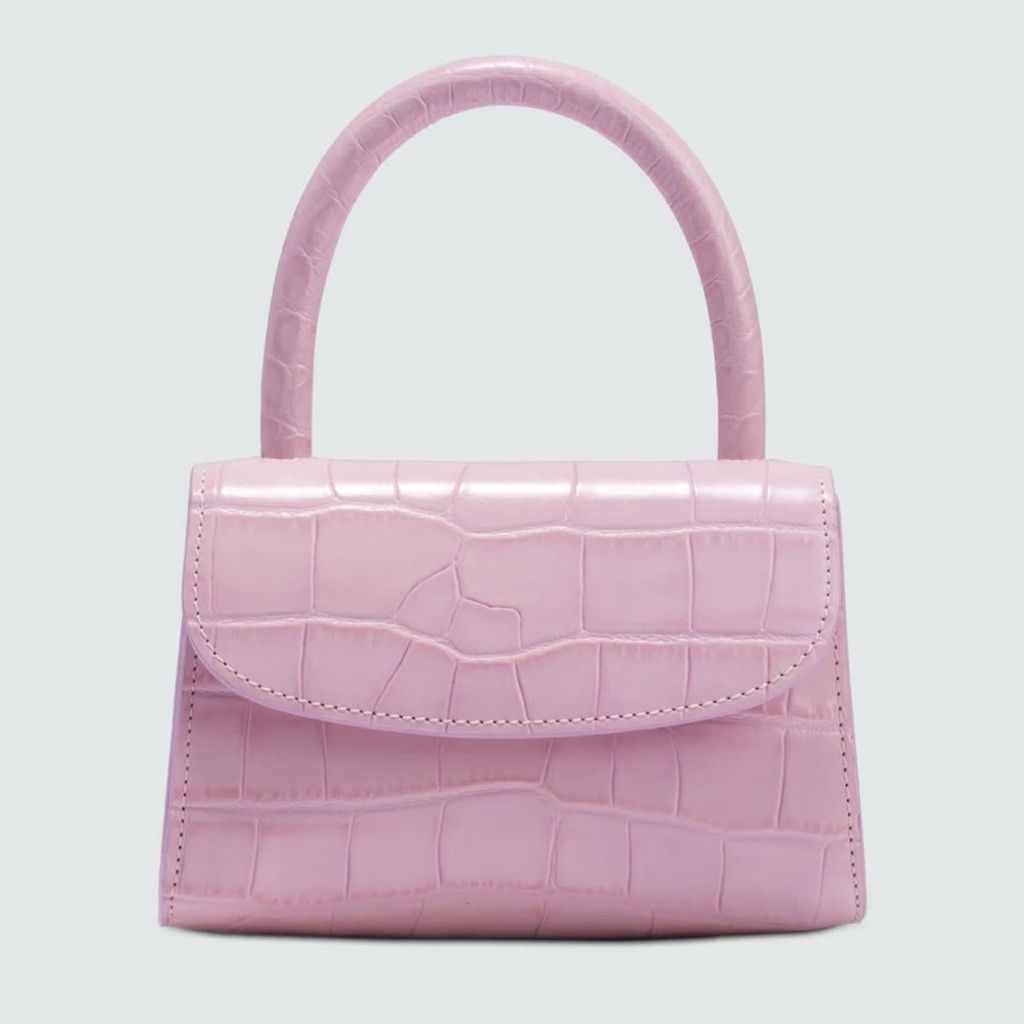 By Far Elegant Pink Croc-Embossed Handbag Size ONE SIZE - 1 Thumbnail