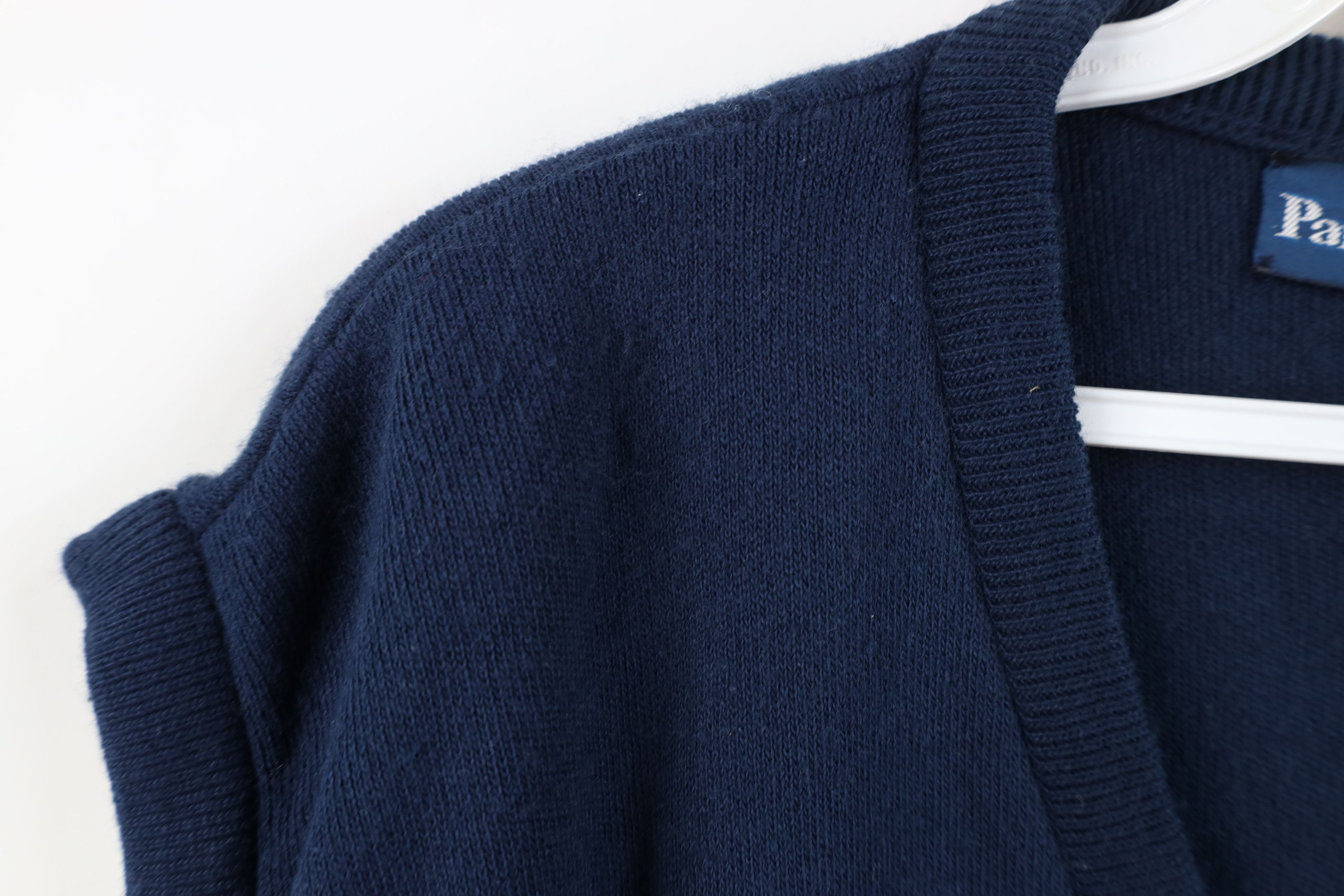 Vintage Vintage 70s Streetwear Knit V-Neck Sweater Vest Blue USA Size US L / EU 52-54 / 3 - 5 Thumbnail