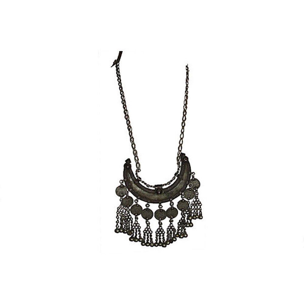 Designer Rajasthan Banjara Crescent Dangle Coin Necklace Size ONE SIZE - 1 Thumbnail