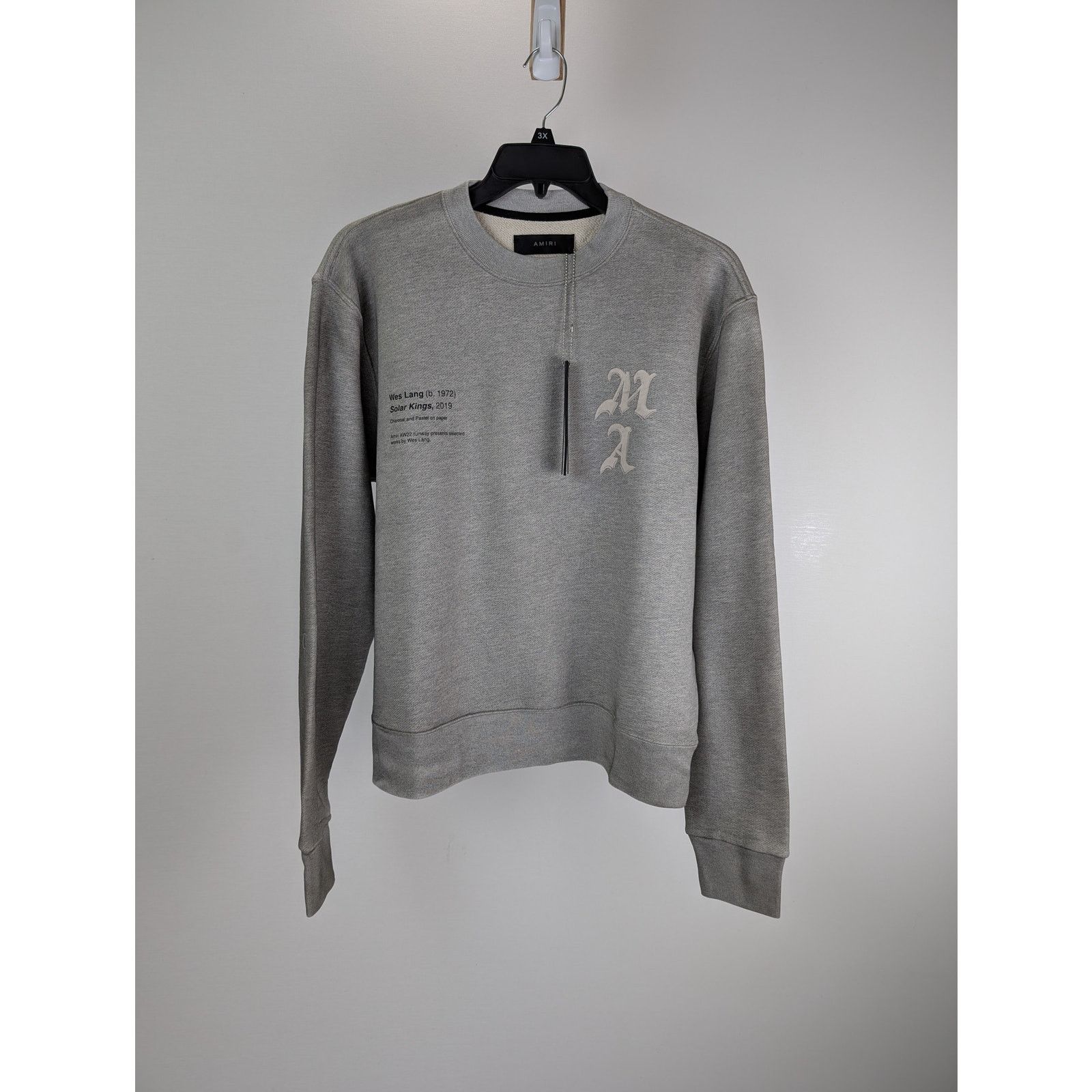 o1rshd1 Wes Lang Solar Kings Crewneck Sweatshirt in Grey