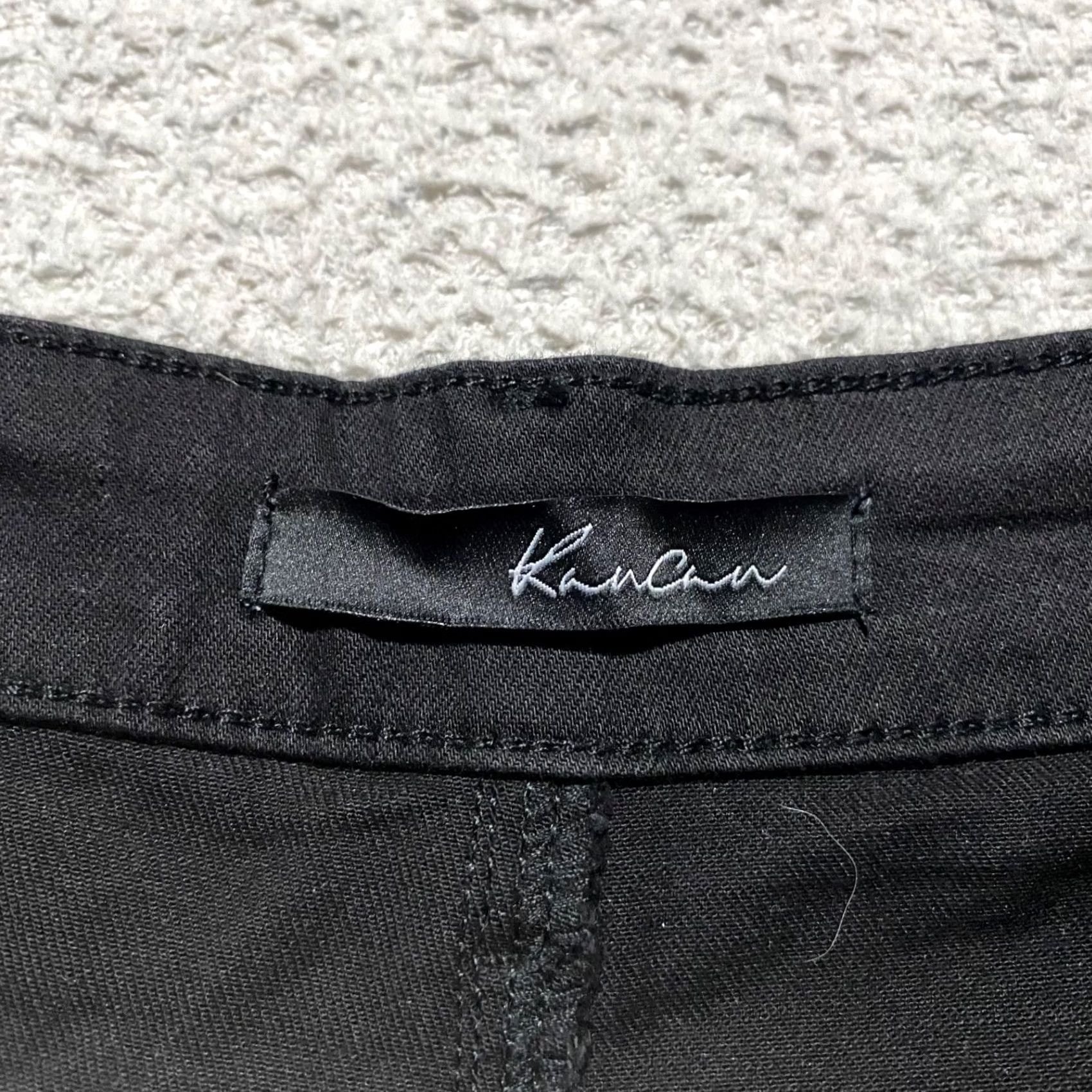 Vintage Kancan Black Denim High Rise Shorts 3" Inseam Cut-Off Womens Size 7 Jeans Shorts Size 28" / US 6 / IT 42 - 3 Thumbnail